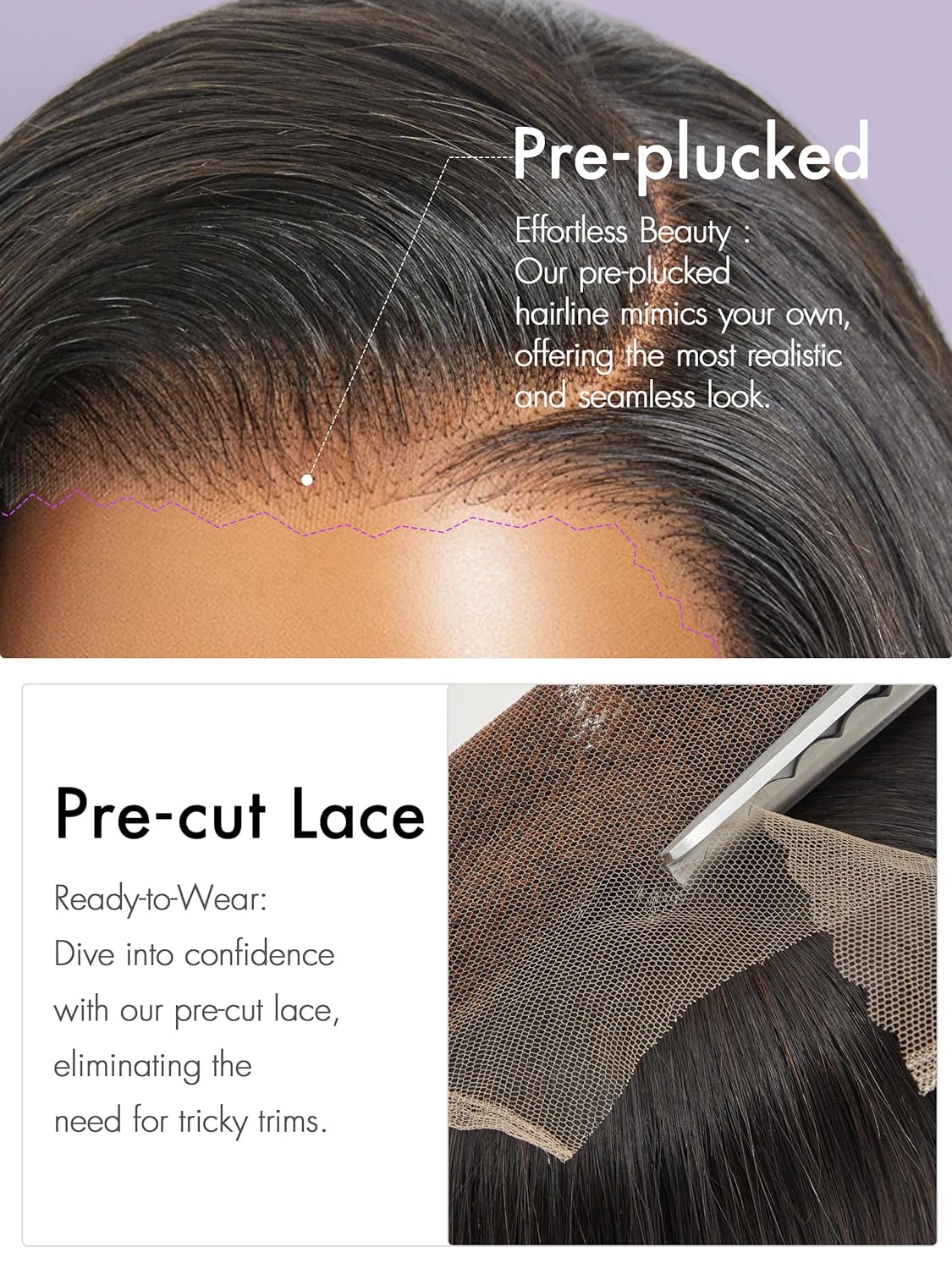 LUVME HAIR PreMax 13x4 Frontal Body Wave, Lace Front Wigs Human Hair Glueless For Black Women 100% Human Hair Lace Frontal Natural Black Side Part - Image 3