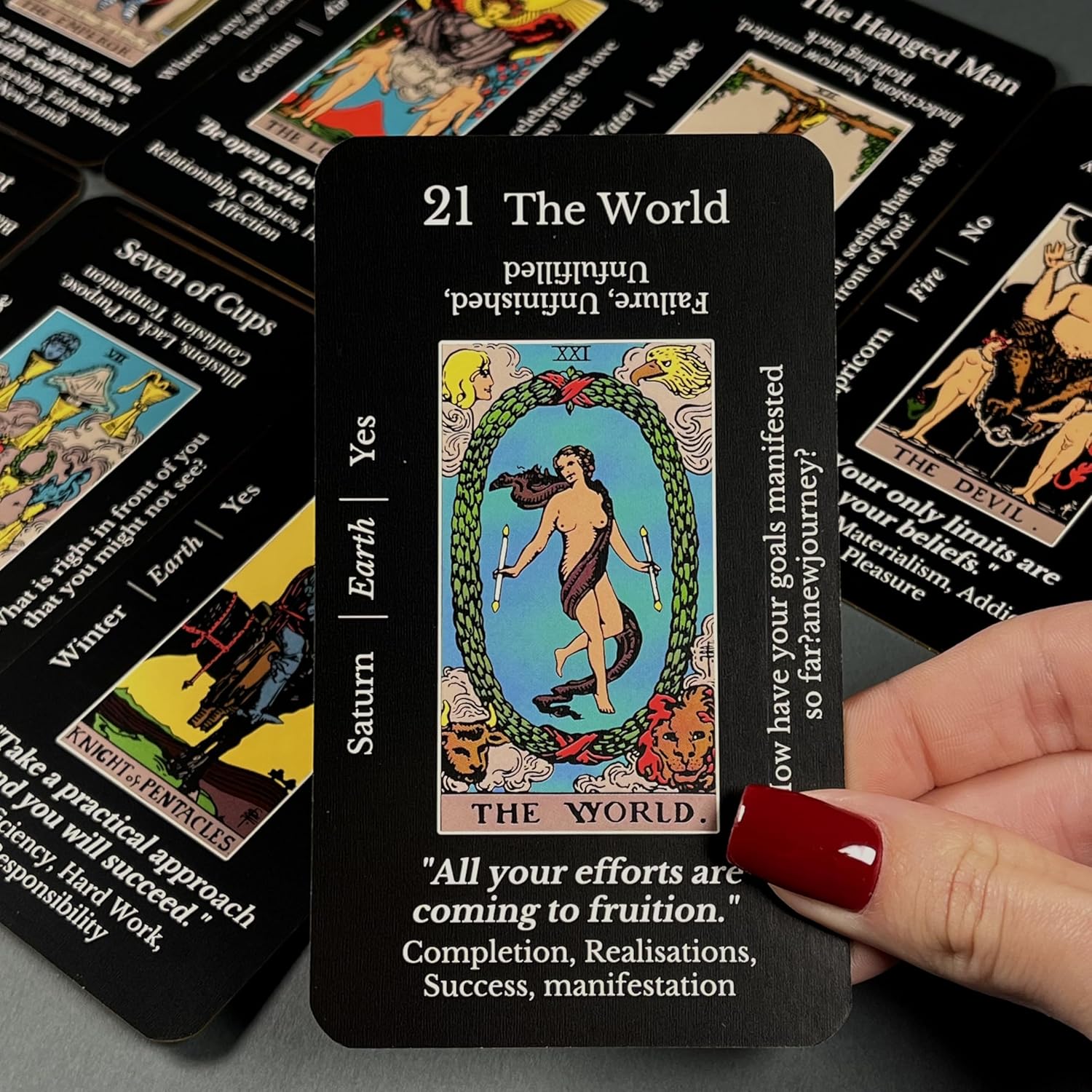 CRAFTERIAN Learning Tarot, Tarot Cards for Beginners with Meanings on Them, Keywords - Image 2