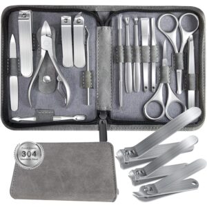 Manicure Set 15 in 1 Stainless Steel Nail Clippers Set, Nail Manicure Kit,Toenail Clippers,Pedicure Kit,Pedicure Tools,Suitable for Travel Manicure Tools,Nail Care Kit