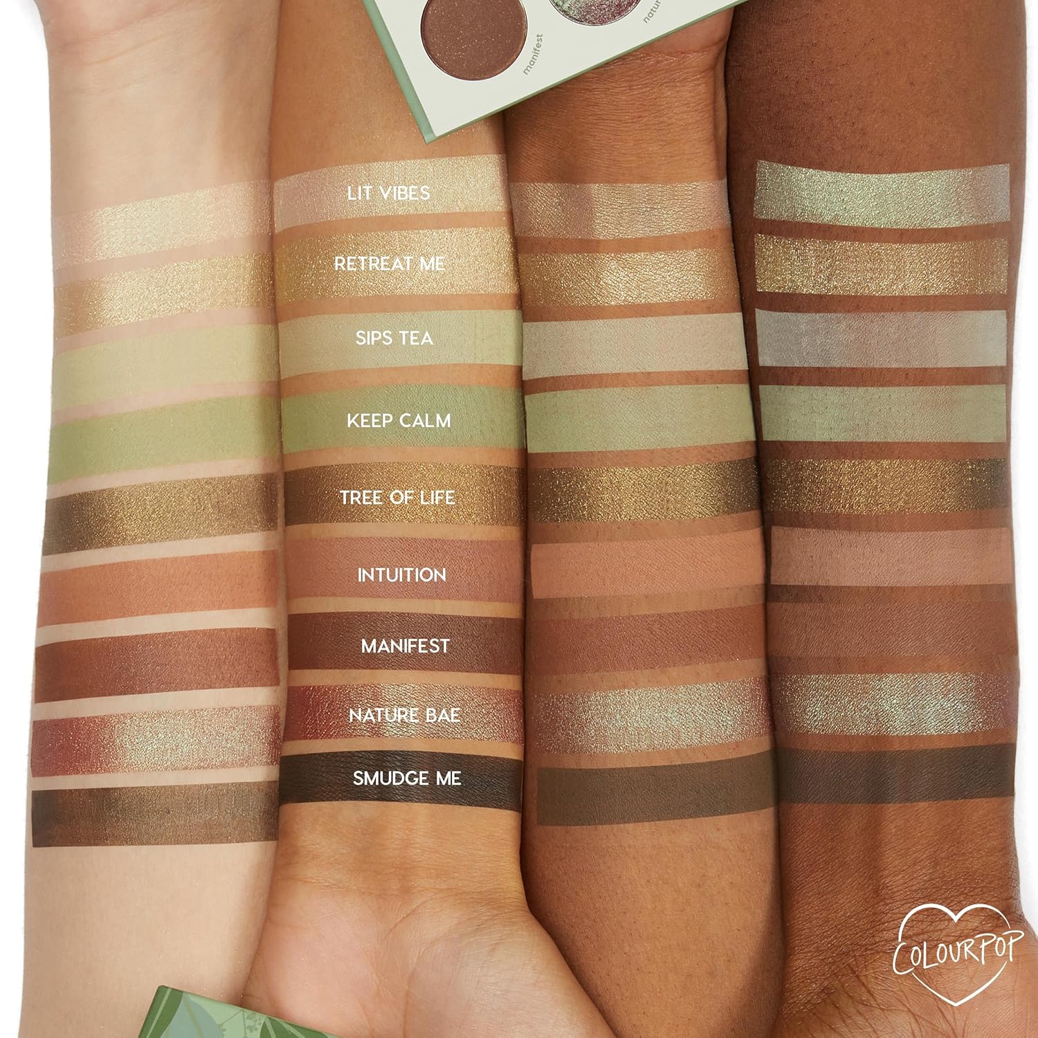 ColourPop Sage the Day Eyeshadow Palette - Sage & Olive Palette with Metallic and Matte Finishes - High-Pigment Eye Makeup with a Long-Wearing Formula (0.3 oz) - Image 3