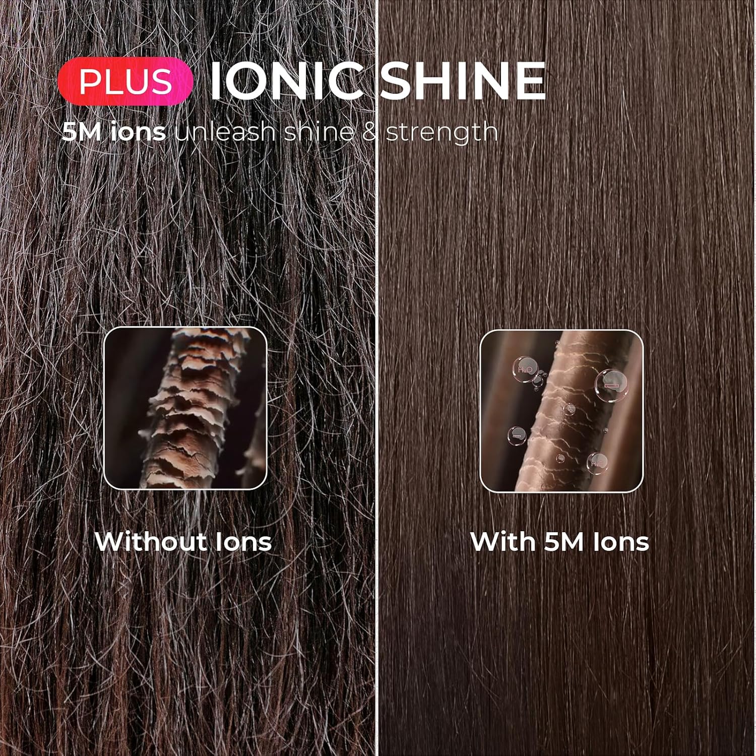 TYMO Ring Plus Ionic Hair Straightener Brush - Straightening Comb with Negative Ions for Women, Titanium Coating, 9 Temp Settings & LED Display, Dual Voltage, Professional Styling Tools - Image 5