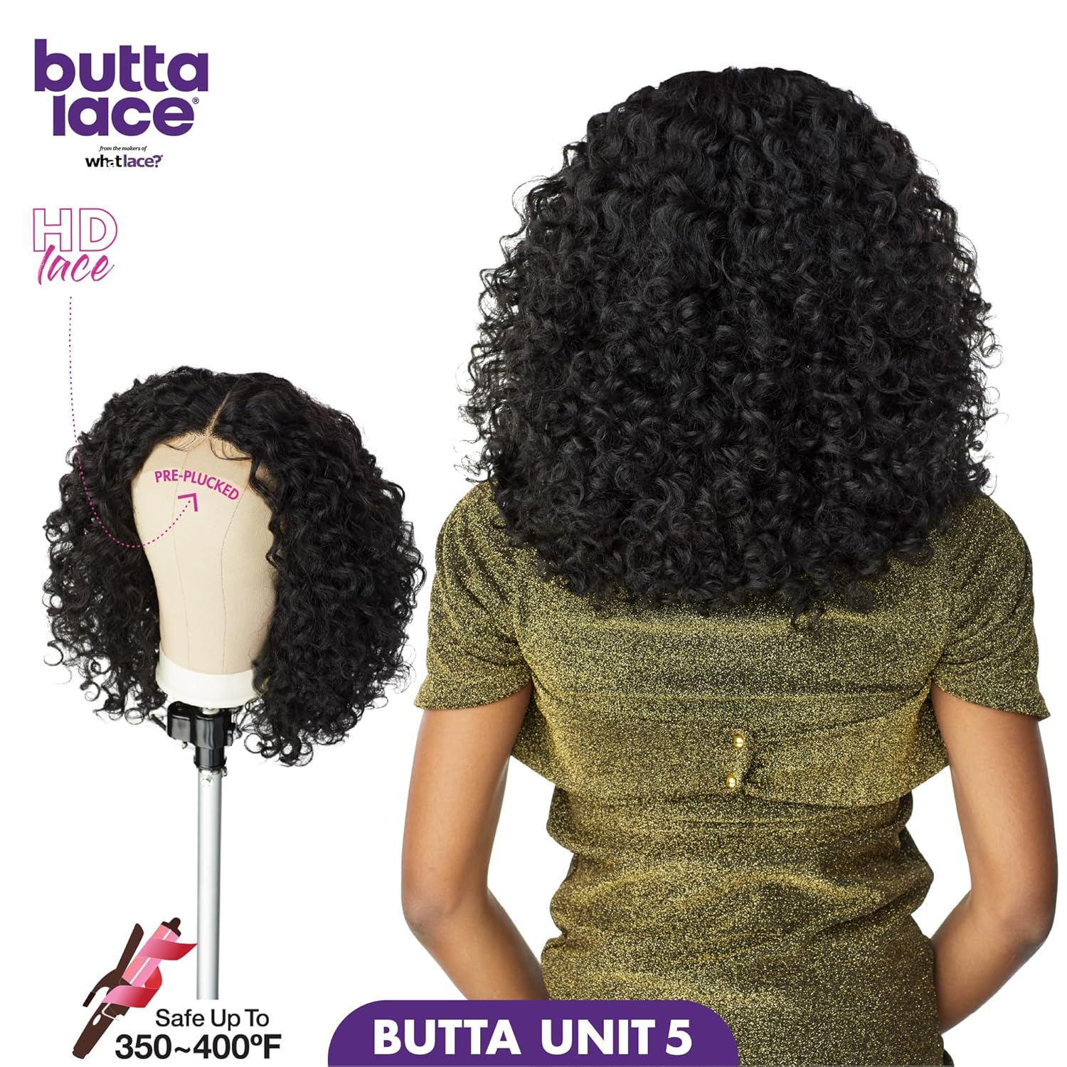 Sensationnel Butta Lace Wigs - Unit 5 Extra Wide 5 Inch Deep Parting Synthetic Preplucked Hairline Glueless Lacefront (1 JETBLACK) - Image 4