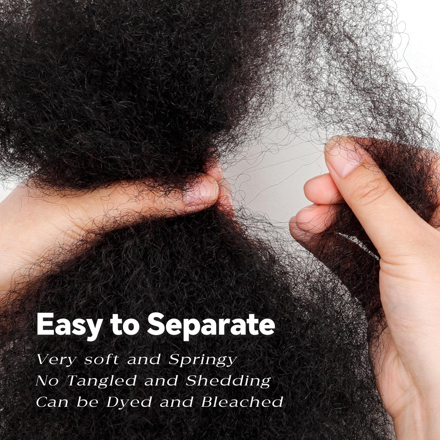 18 Inch Natural Black Afro Kinky Curly Human Hair Bulk 50 Gram for Dreadlocks Extensions - Image 4