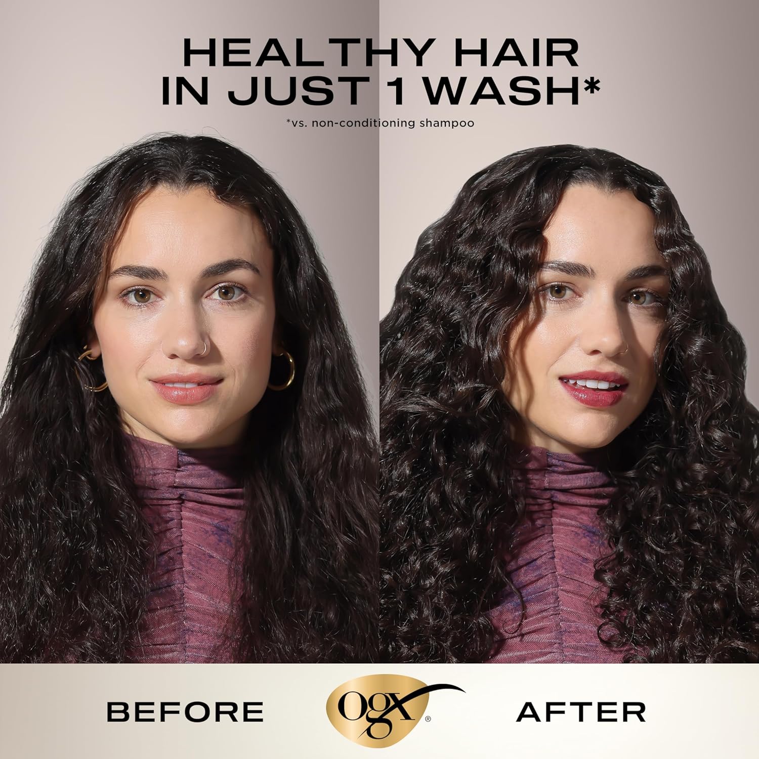 OGX Nourishing + Coconut Milk Shampoo & Conditioner Set, Hydrating & Restoring, Moisturizes for Soft Hair After the First Use, Sulfate-Free Surfactants, 2 Items, 2 x 13 fl. Oz - Image 3