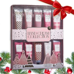 Nicole Miller New York 10-Piece Festive Fragrance Hand Cream Collection - 30ml Each Bottle, Ultra Hydrating Luxury for Your Hands, Pink Gold