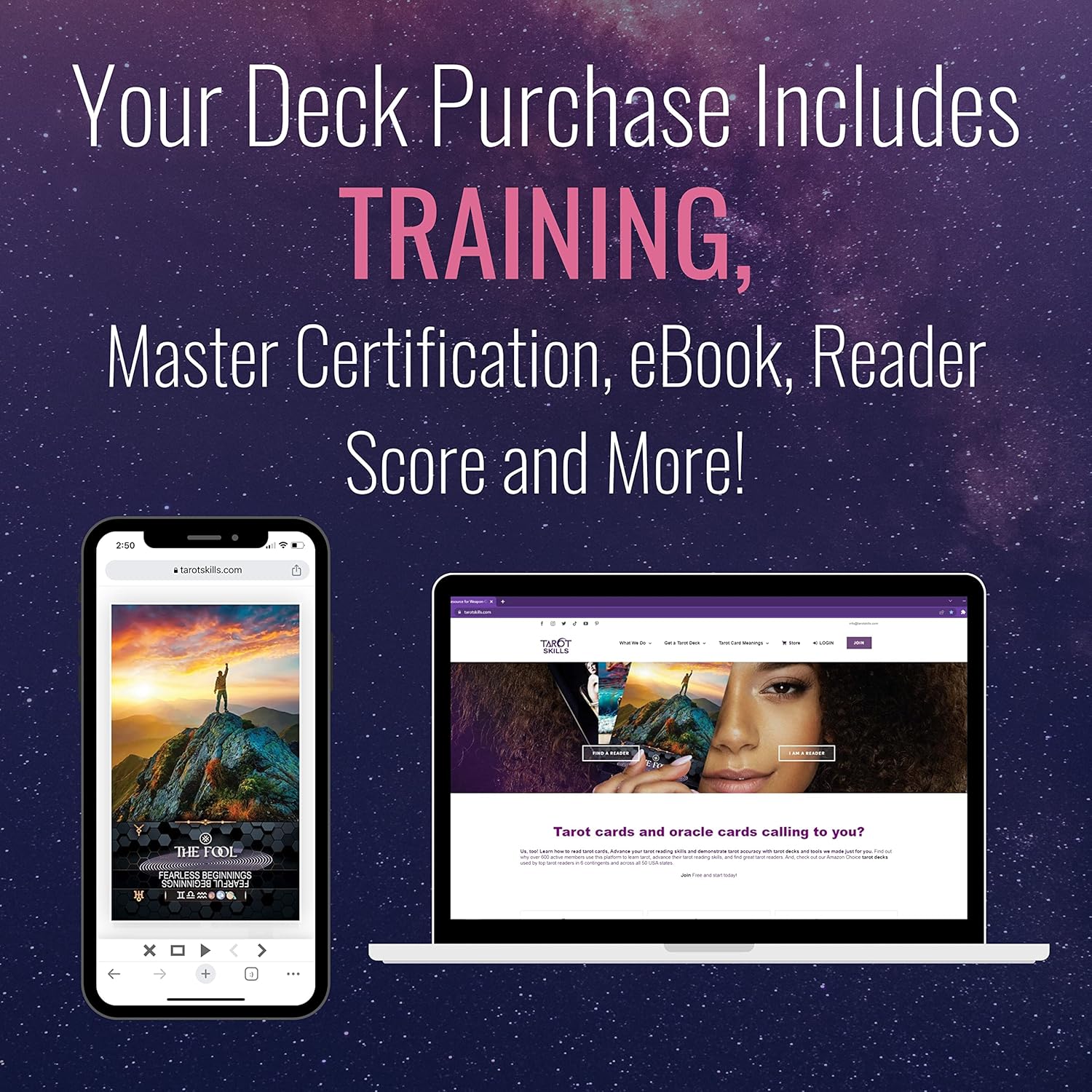 TAROTskills Lightworker’s Tarot Deck, Cards with Meanings on Them, Keywords, Reversed, Yes and No, Elements, Ultimate Beginner Deck, Includes Online Education for Learning Tarot - Image 7