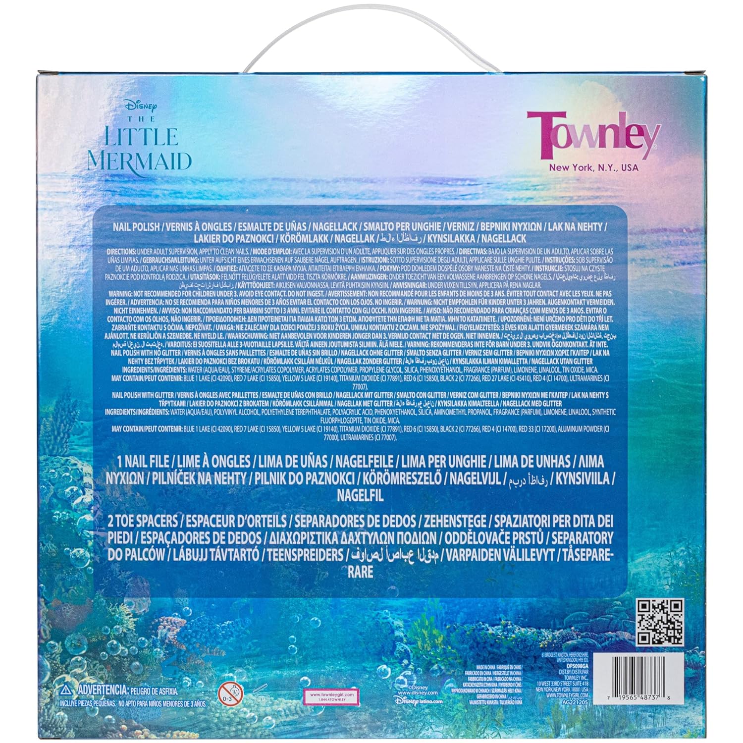 Disney The Little Mermaid Ariel Kids Washable Nail Polish Set, Pretend Play Makeup Beauty Set Birthday Toys Gift for 3 4 5 6 7 8 9 10 11 12 Years Old Kid - Image 9