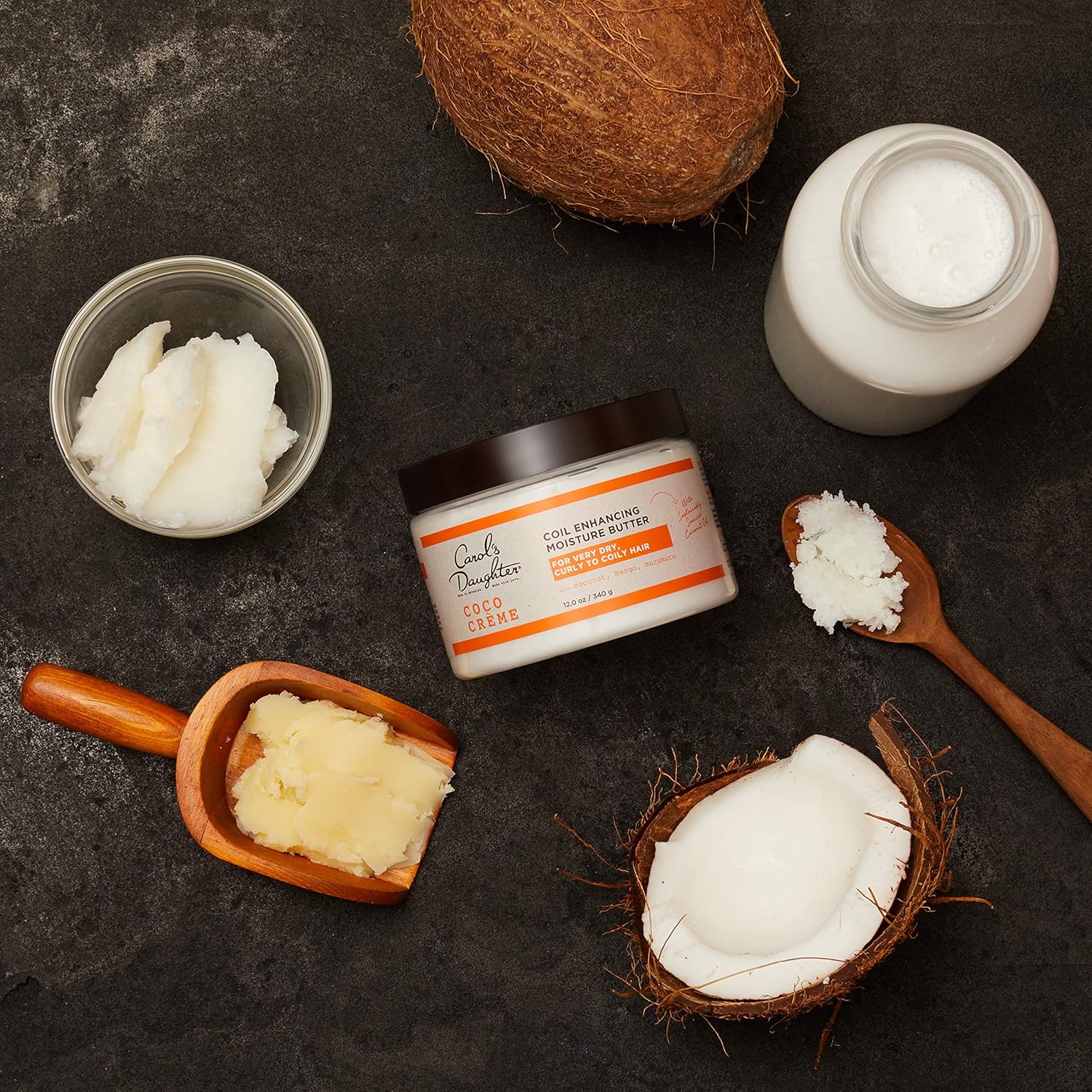 Carol's Daughter Coco Creme Coil Enhancing Moisture Butter, with Coconut Oil and Mango Butter, for Very Dry Curly Hair, Paraben and Silicone Free, 12 oz - Image 6
