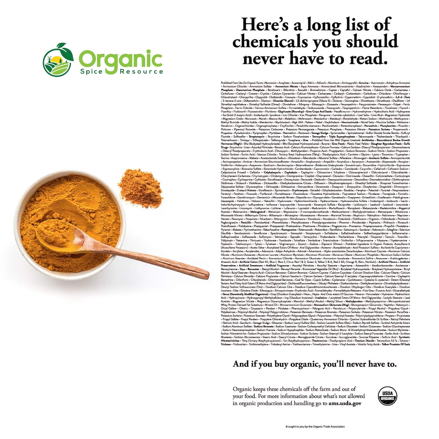 Organic Spice Resource Turmeric Root Powder, 8 oz (226 g) - Image 6