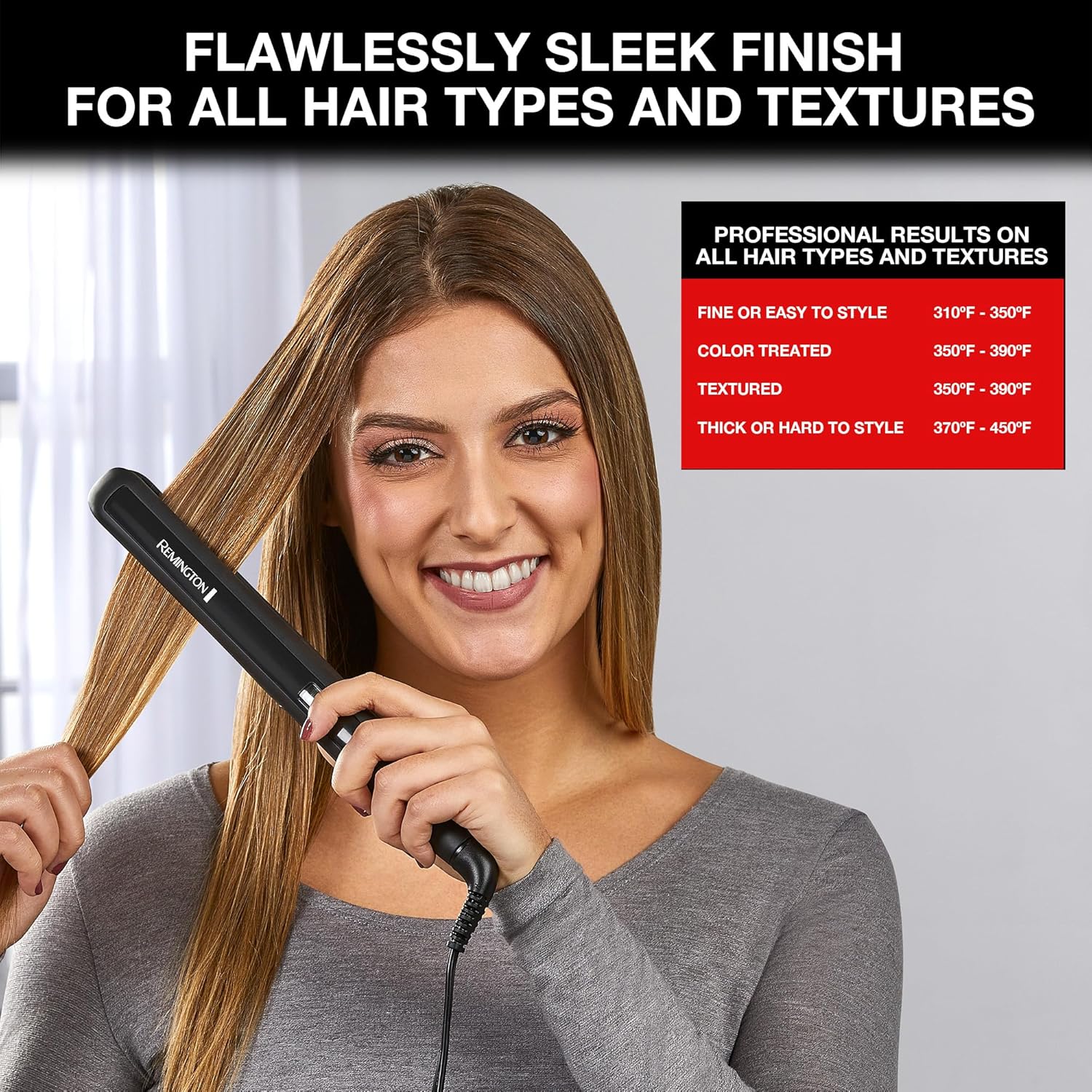 Remington 1" Flat Iron, Hair Straightener with Anti-Static Technology, Rapid 30-Second Heat-Up, 60-Minute Auto Shut-Off, 30% Longer Ceramic Floating Plates, and Titanium-Ceramic Coating - Image 6