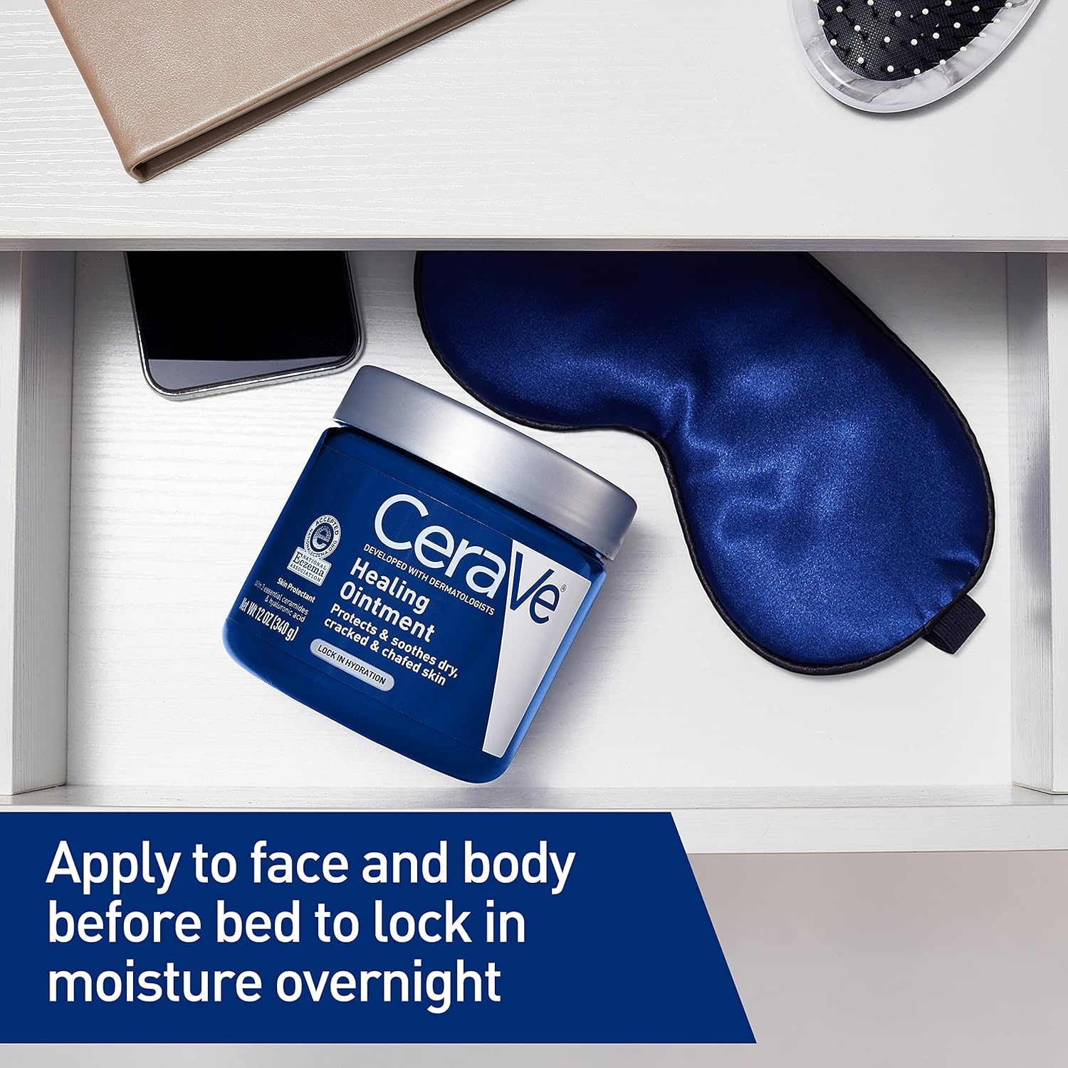 CeraVe Healing Ointment, Hydrating Skin Protectant With Petrolatum, Hyaluronic Acid & Ceramides, Face & Body Skin Barrier Repair For Cracked, Chafed, Dry Skin, Fragrance Free & Lanolin Free, 12 Oz - Image 3