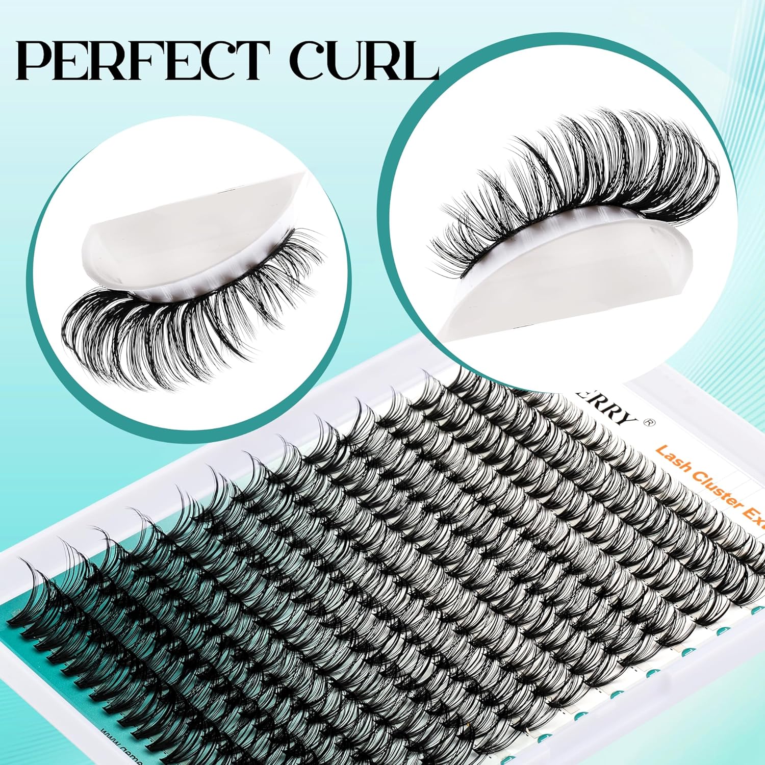 GEMERRY Lash Extension Kit Thick Lash Clusters Kit Fluffy Eyelash Clusters D Curl Eyelash Extension Kit With Lash Bond and Seal, Lash Tweezers, DIY Lash Extension Kit(80P-10-18mm) - Image 2