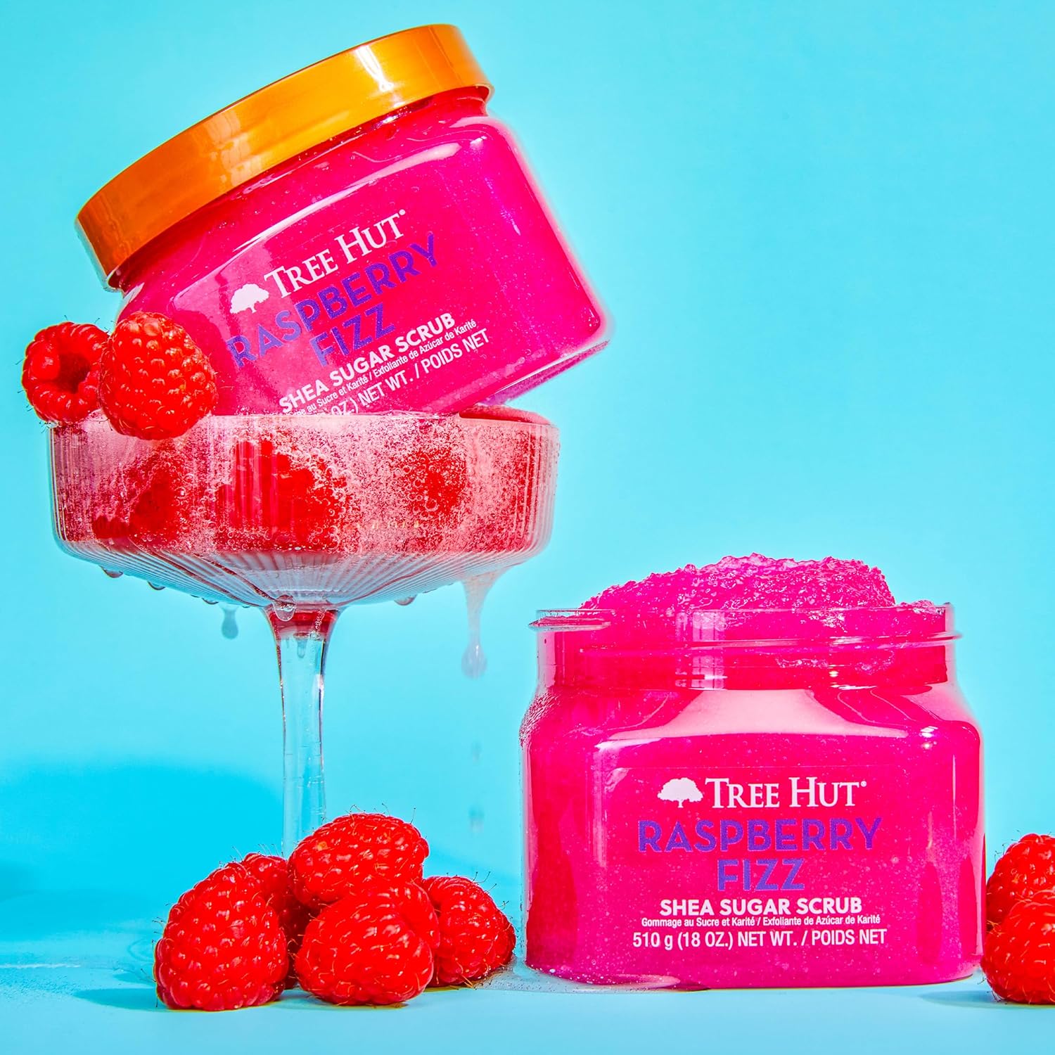 Tree Hut Raspberry Fizz Shea Sugar Scrub | Exfoliating Body Scrub Removes Dead, Dry Skin for a Soft & Hydrated Feel | Nourishing Essential Body Care | 18 fl oz. - Image 3