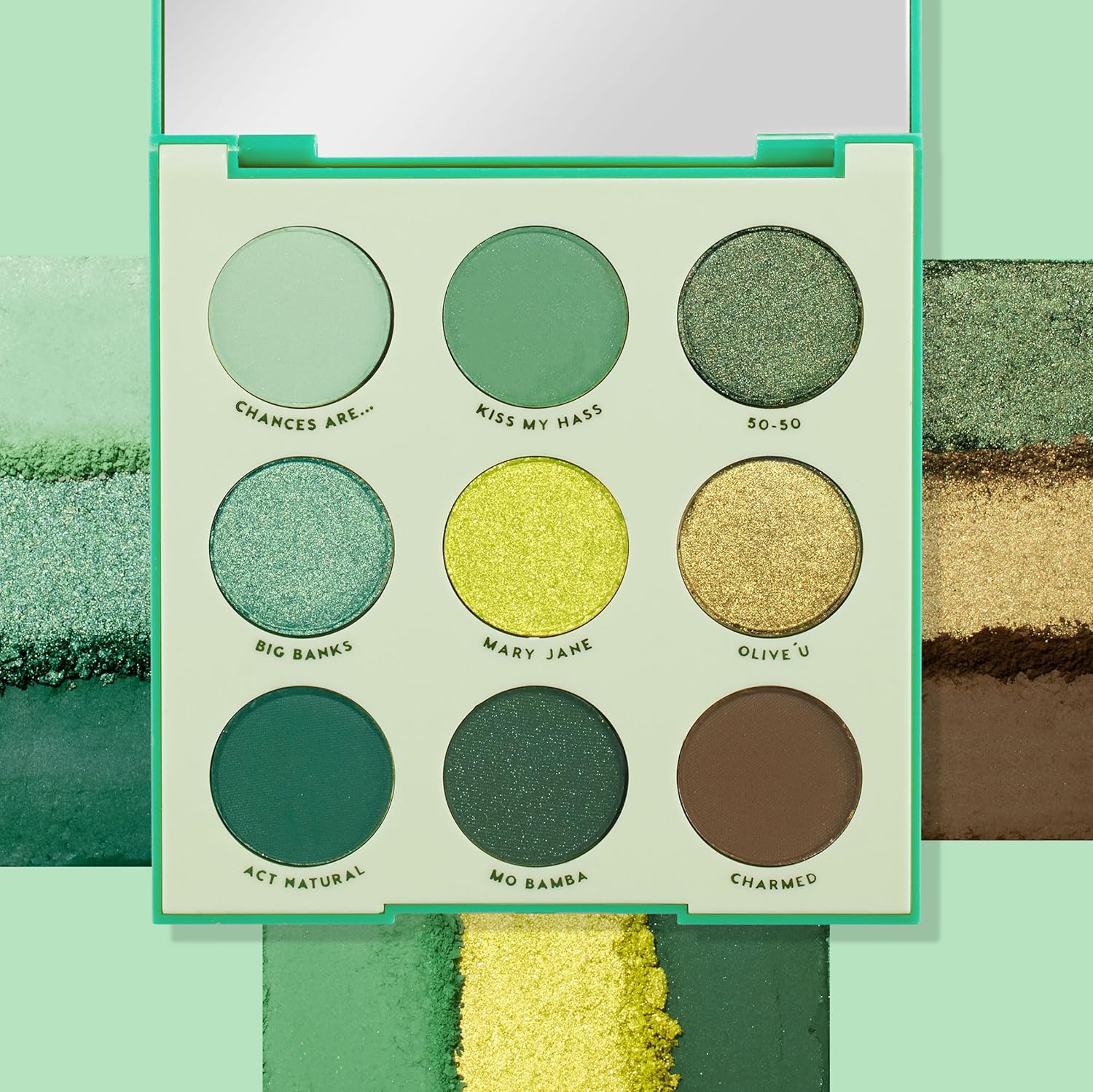 ColourPop Just My Luck Green Eyeshadow Palette - Green & Neutral Eyeshadow Palette with Matte & Metallic Finishes - High-Pigment Eye Makeup with a Long-Wearing Formula (0.3 oz) - Image 5