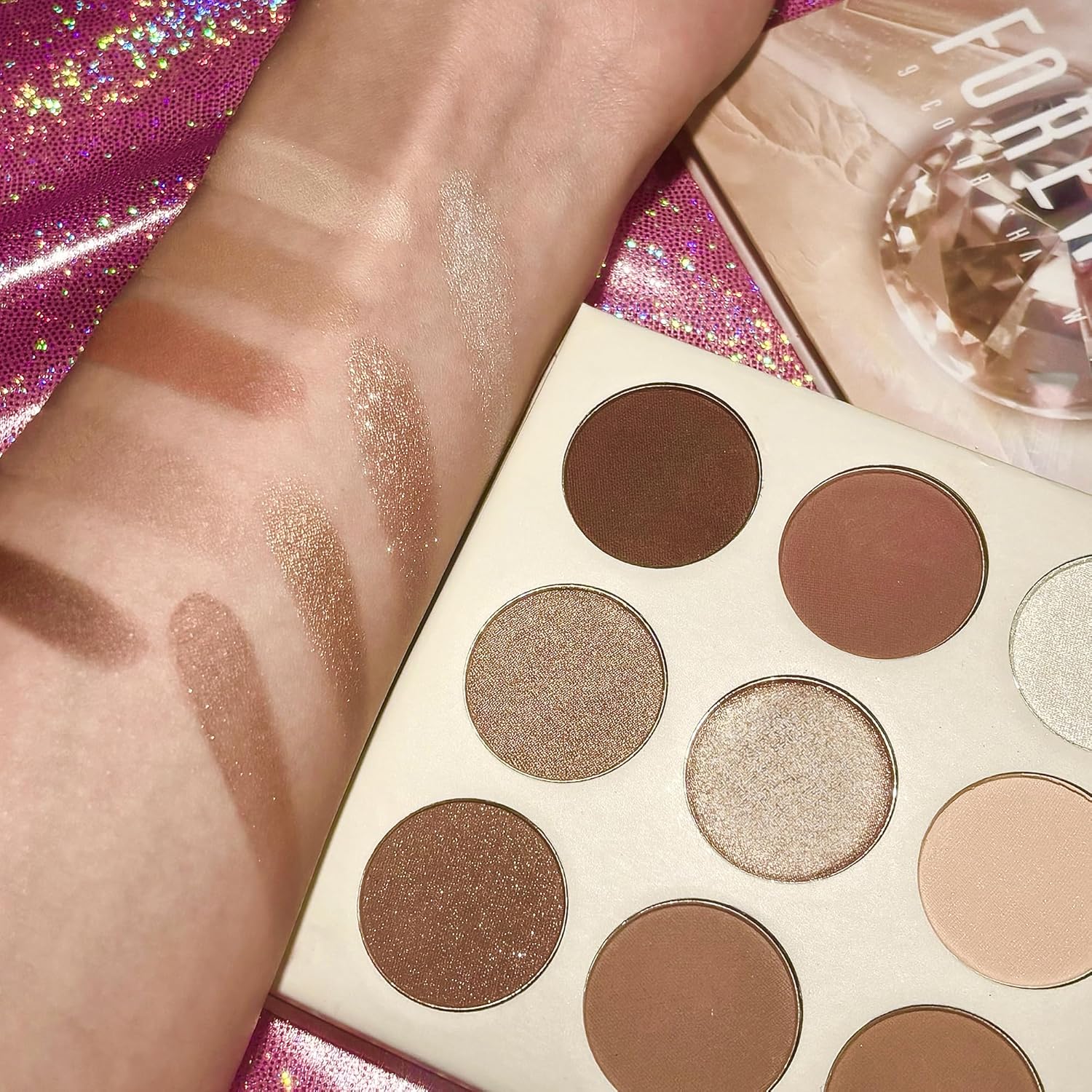 docolor Neutral Eyeshadow Palette 9 Colors Nude Brown Eyeshadow Palette Eye Shadow Palette Makeup Palettes with Velvety and Silky Finishes Highly Pigmented Mattes Shimmers Glitter Eye Makeup Palettes - Image 7
