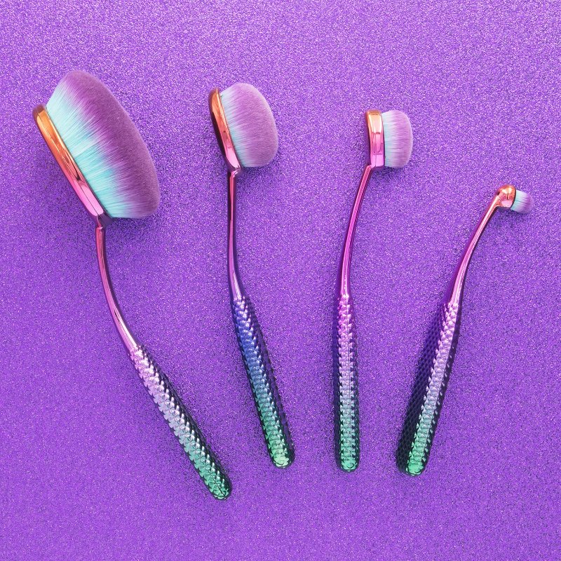 Moda Prismatic 4pc Face Makeup Brush Kit – Perfect for Foundation, Contouring & Highlighting with Soft Vegan Filaments - Image 4