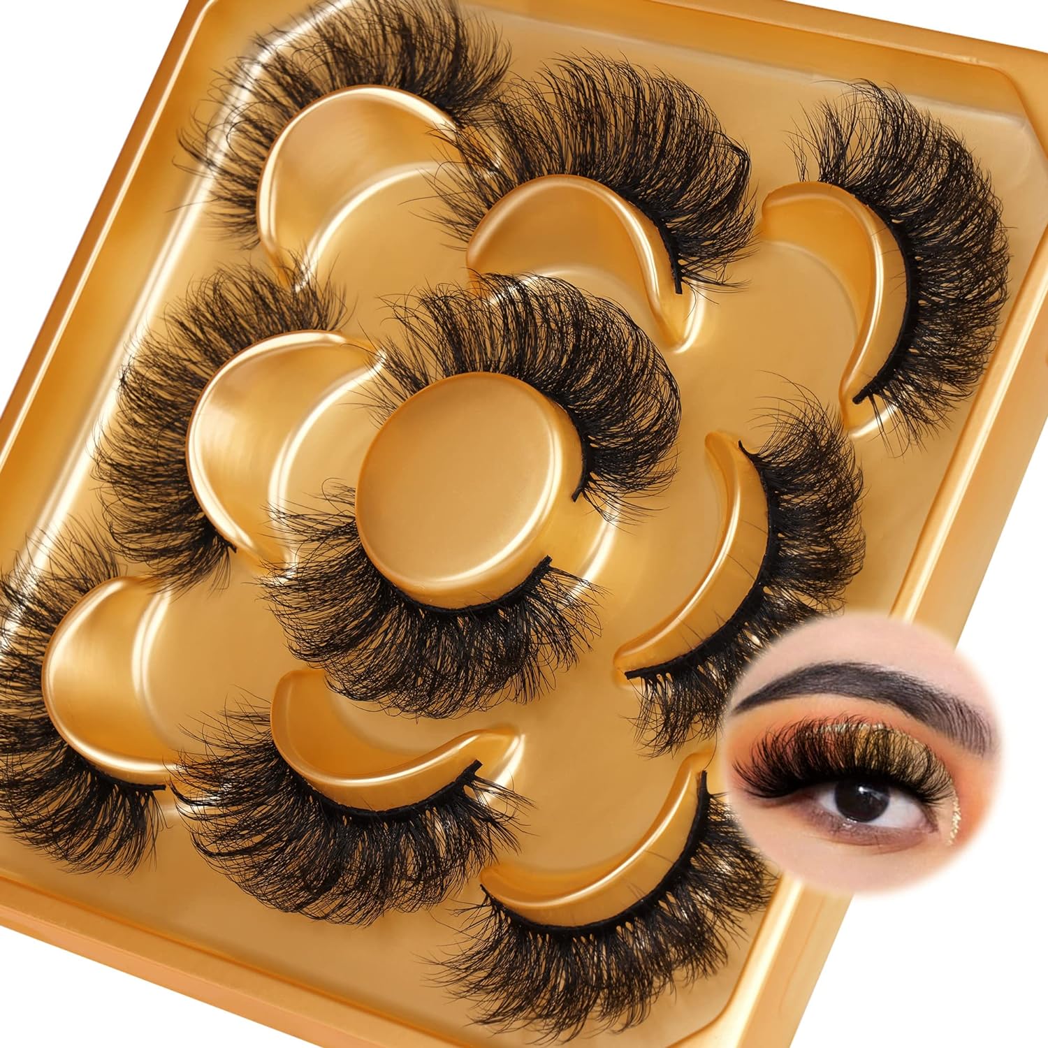 Fluttery False Eyelashes Natural Looking Faux Mink Lashes C Curl Fluffy Fake Eyelashes 18mm Round Shaped Eye Lashes that Look Like Extensions by Focipeysa