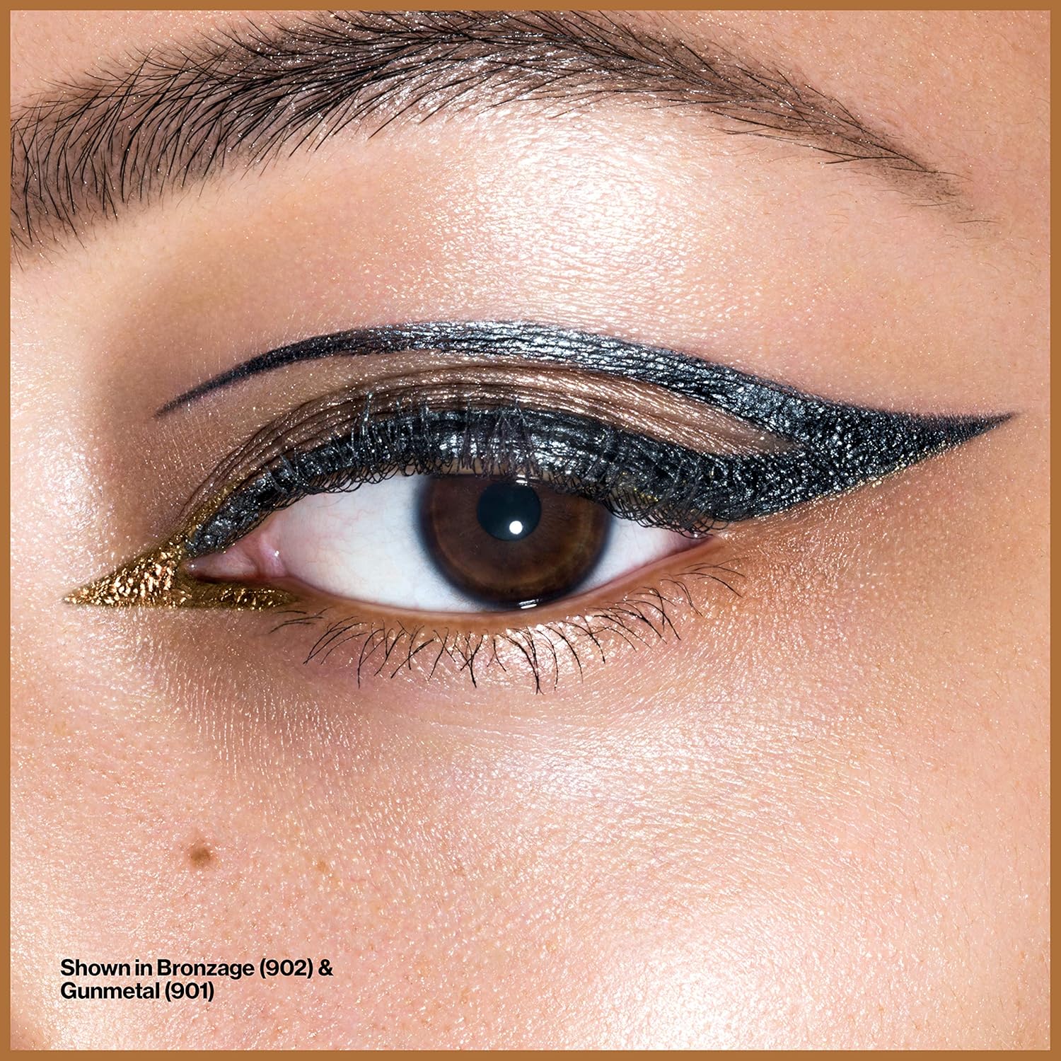 Revlon So Fierce! Chrome Ink Liquid Eyeliner, Longlasting Bold Metallic Pen Liner with Dip Ink Cap for Pearl, Shimmer Blend, 902 Bronzage, 0.03 oz. - Image 6