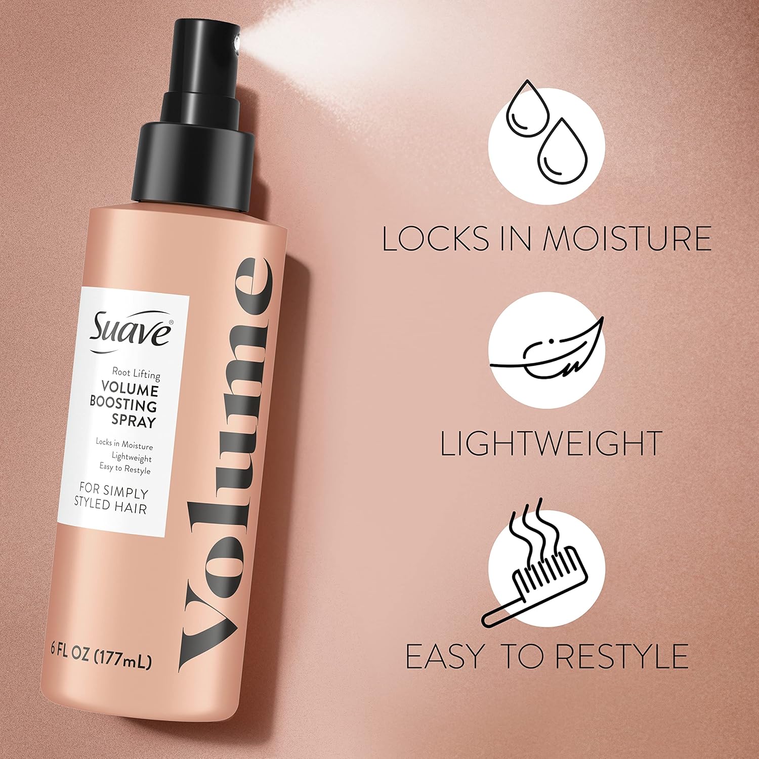 Suave Simply Styled Lightweight Root Lifting Hairspray 6 oz Volume Boost - Image 6