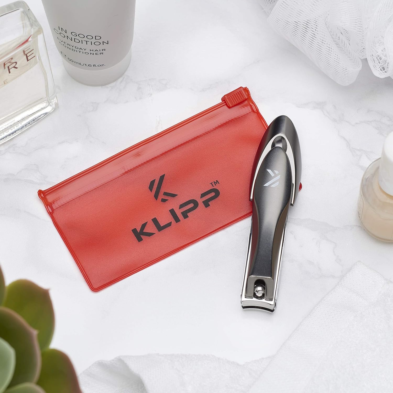 Nail Clippers with Catcher – KLIPP Heavy Duty Stainless Steel Fingernail and Toe Nail Cutter with Curved Surgical Blades and Built-in Nail File – Ergonomic Handle with Wide Jaws for Thick Nails - Image 5