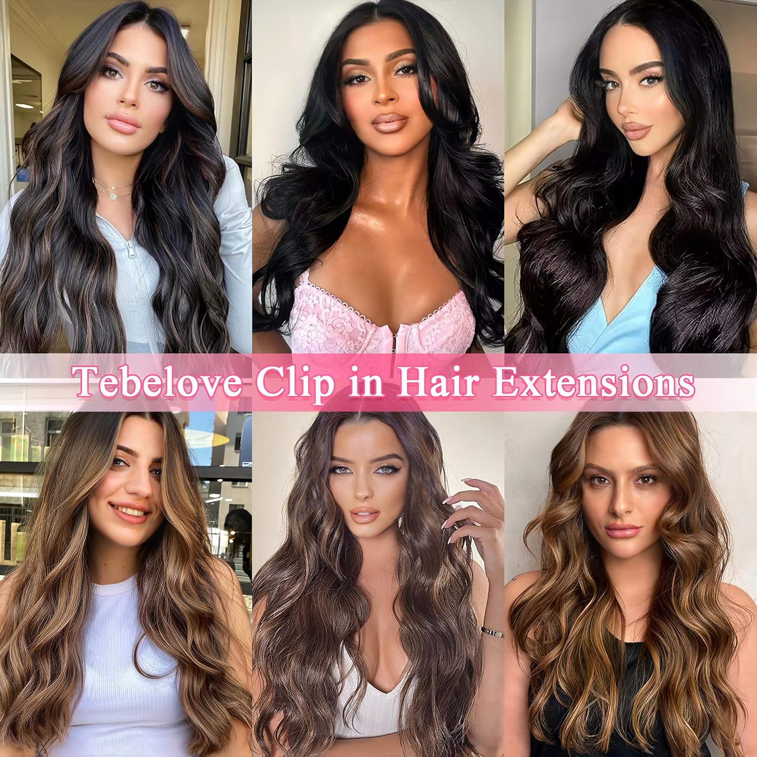Clip in Hair Extensions Real Human Hair, 100g/3.6oz, Clip in 100% Brazilian Remy Human Hair Extension for Women, Double Weft 8pcs Per Set with 18 Clips 1B Natural Black 16 Inch - Image 6