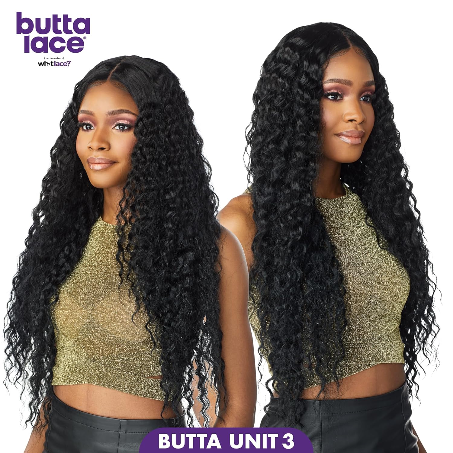 Sensationnel Butta Lace Wigs - Unit 3 Extra Wide 5 Inch Deep Parting Synthetic Preplucked Hairline Glueless Lacefront (Jet Black 1) - Image 3