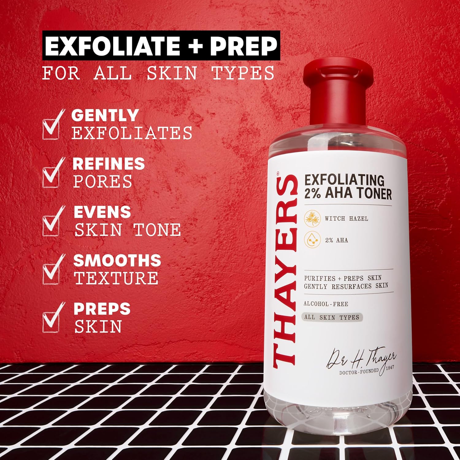 Thayers 2% AHA Exfoliating Toner with Glycolic Acid, Lactic Acid and Witch Hazel, Smoothing and Pore Refining Skin Care for All Skin Types, 12 Fl Oz - Image 3