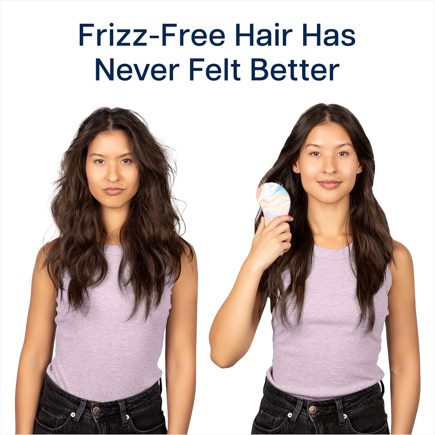 Crave Naturals Glide Thru Hair Brush - Detangler Brush for Curly, Straight, Wet or Dry Hair - Gentle Detangling Brushes for Adults, Kids, Toddlers - Hair Accessories for Women - 7.5x3 Soft Hazy Swirl - Image 7