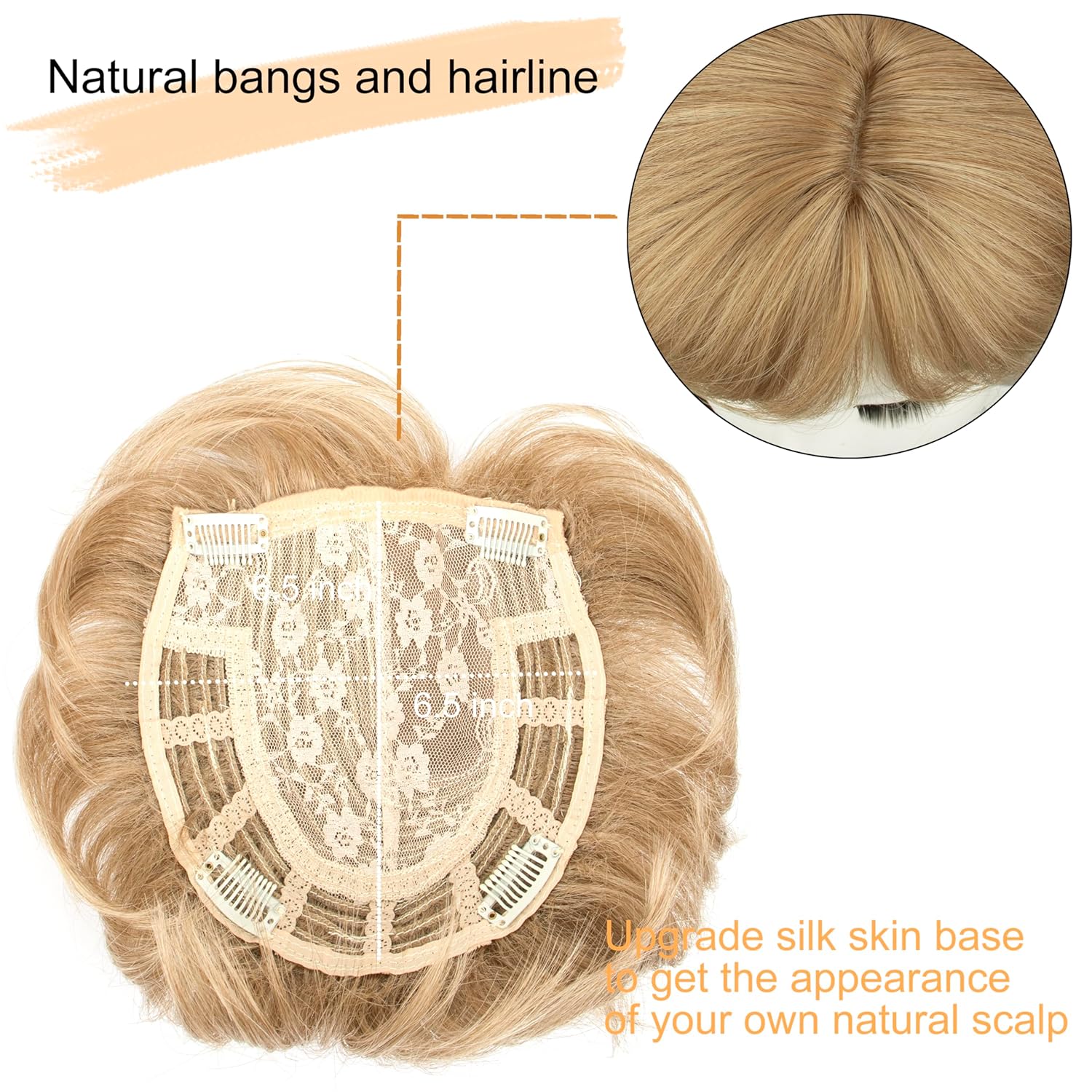 Hair Topper for Women - Short Pixie Cut Synthetic Piece for Thinning Hair - Wiglet (Blonde) - Image 6