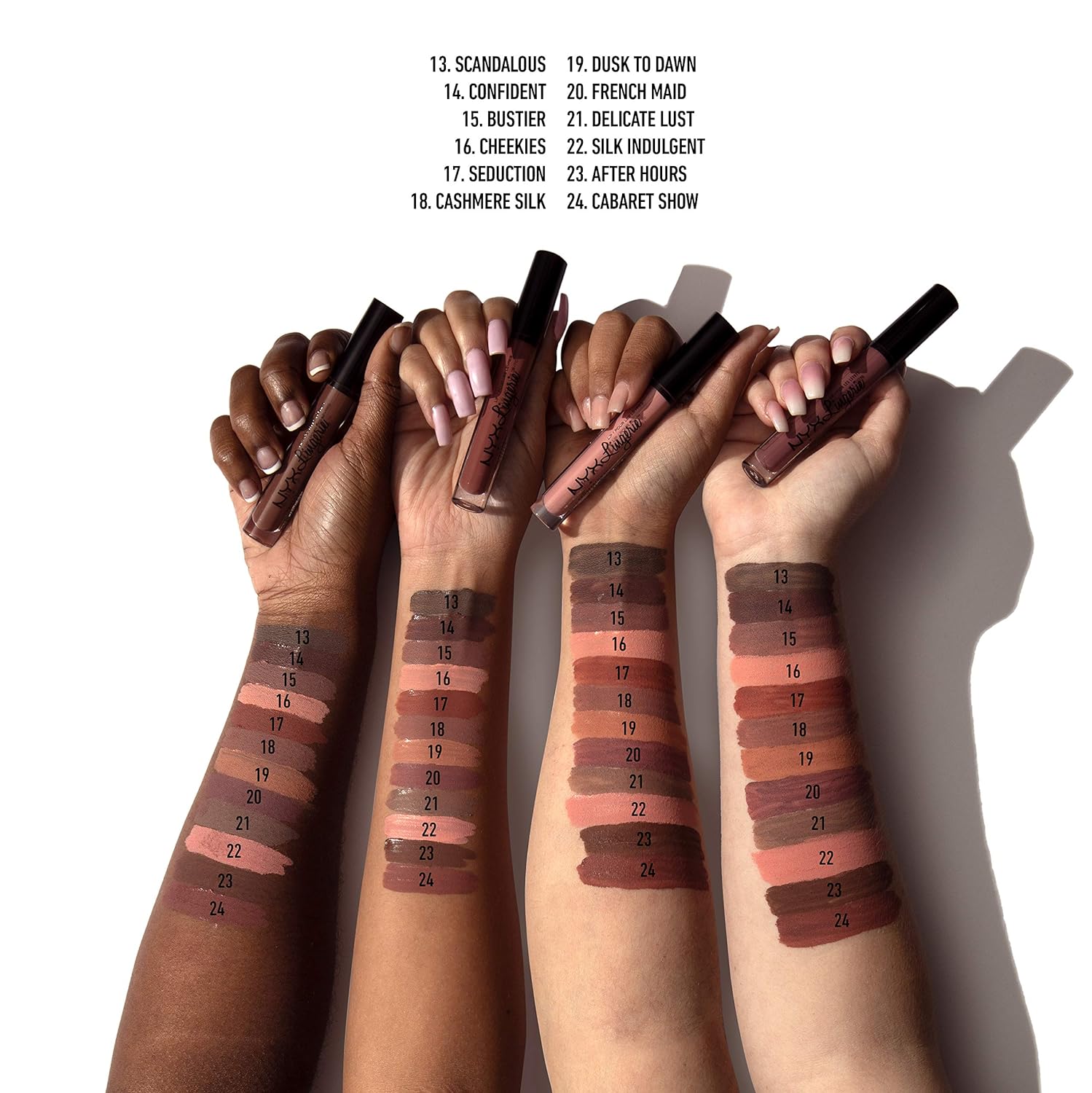 NYX PROFESSIONAL MAKEUP Lip Lingerie Matte Liquid Lipstick - After Hours (Warm Brown Nude) - Image 3