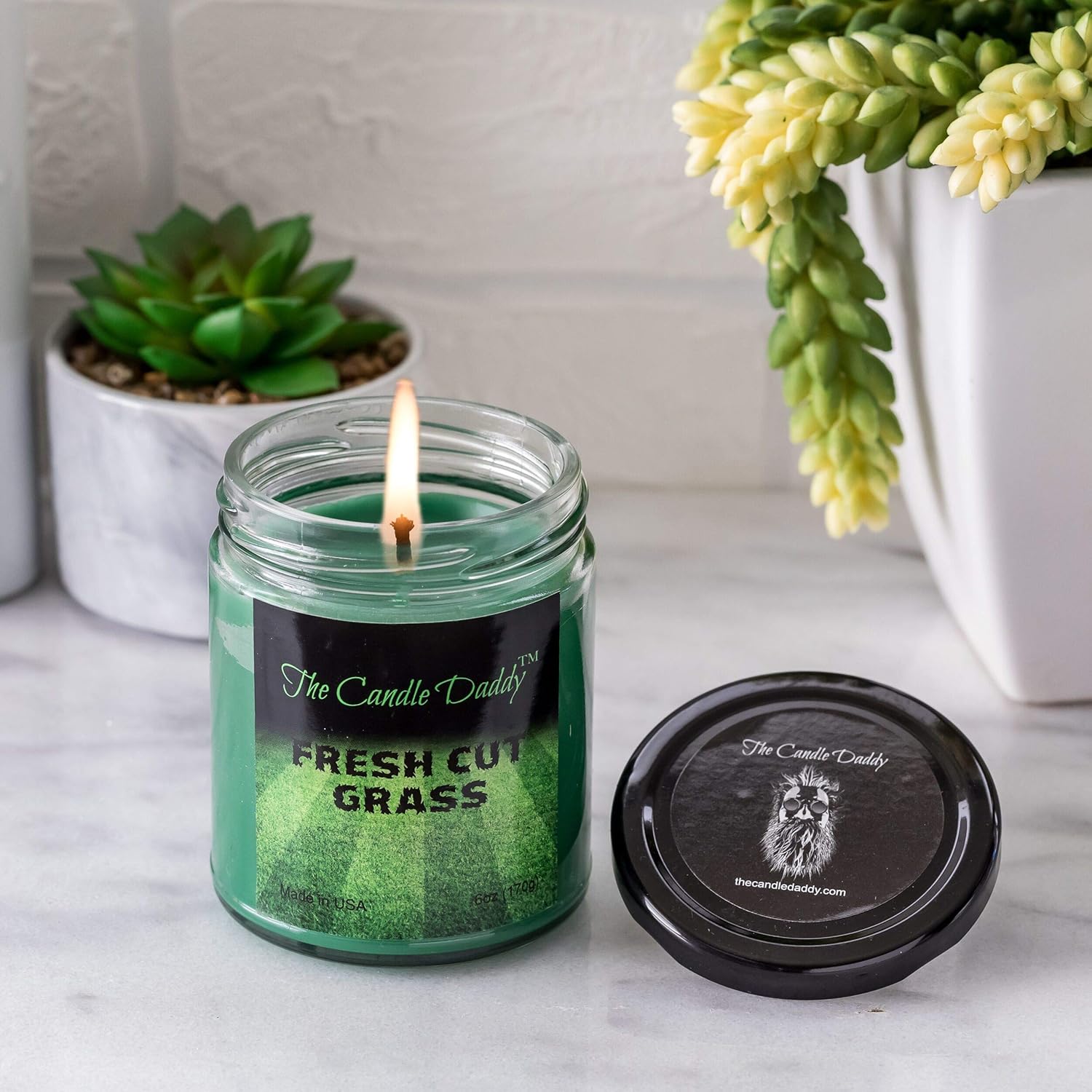 Fresh Cut Grass Candle- 6 oz jar Candle- up to 40 Hour Burn time - Image 3