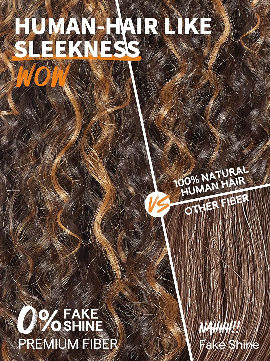 GORGIUS Shaggy Haircuts Natural Highlight Curly Wigs with Bangs Crafted with Style-Archive Technology: Premium Fiber & Remy Human Hair Blended, Realistic Look with True Scalp - Image 3