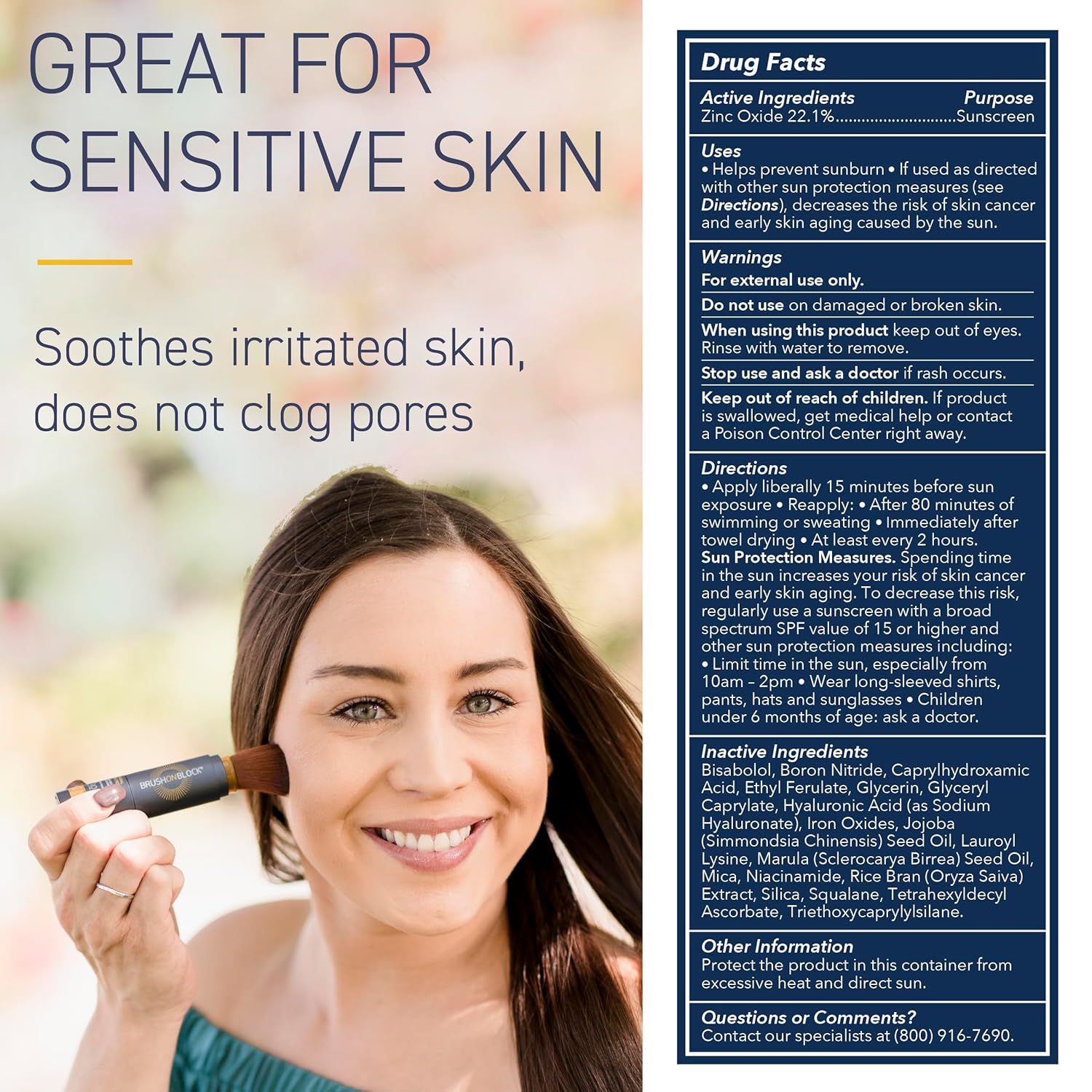 Brush On Block SPF 30 Mineral Powder Sunscreen New Formula, With Niacinamide, Hyaluronic Acid, & Vitamin C, Broad Spectrum, Water Resistant, Translucent, For All Skin Types, Reef Friendly, Mfg in USA - Image 6