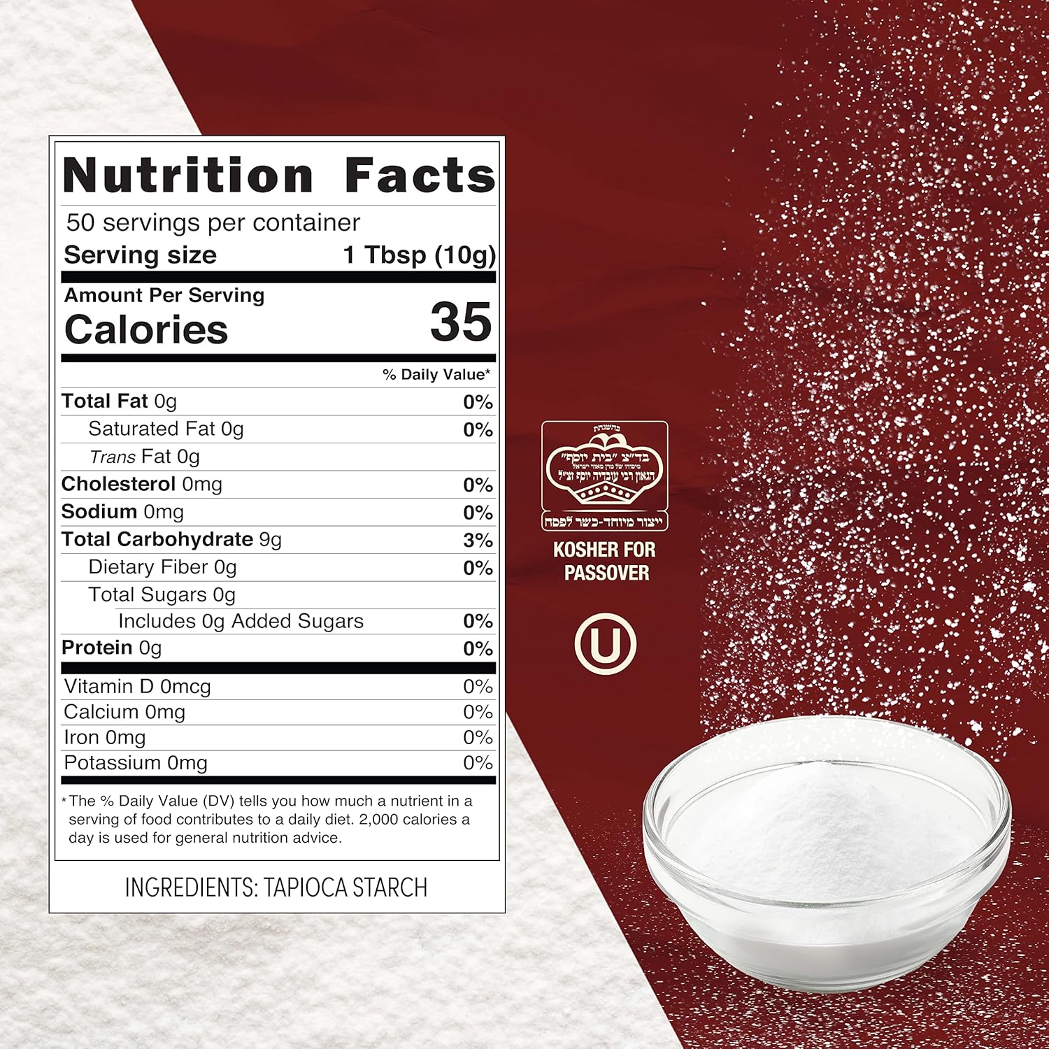 Roots Circle All Natural Tapioca Starch | Non GMO & Gluten-Free Flour with No Preservatives | Kosher for Passover | Thickener for Soups, Gravies & Sauces | 1 Pack (17oz) - Image 2