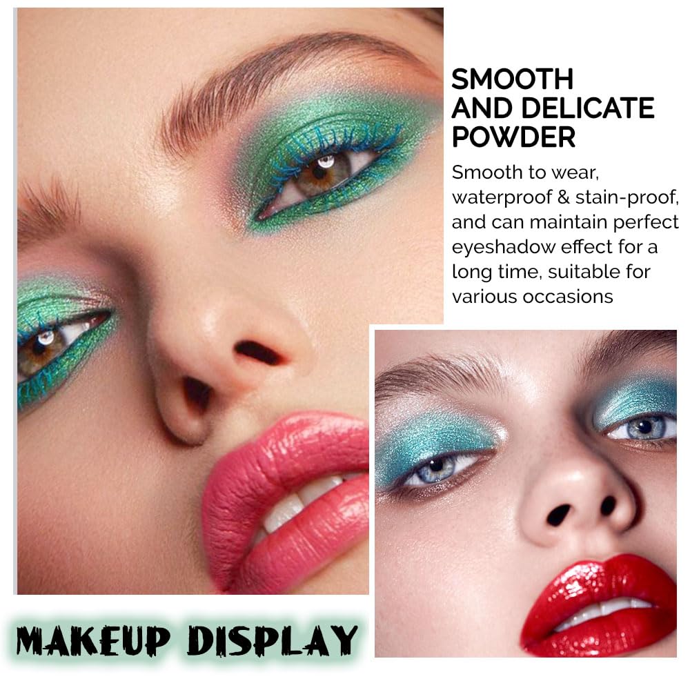 9Colors Green Avocado Color Colorful Bright Eyeshadow Palette Makeup,Highly Pigmented Matte Sparkle Eye Shadow Palette Long Lasting Waterproof Blendable,Emerald Bright Eyeshadow Palette - Image 4