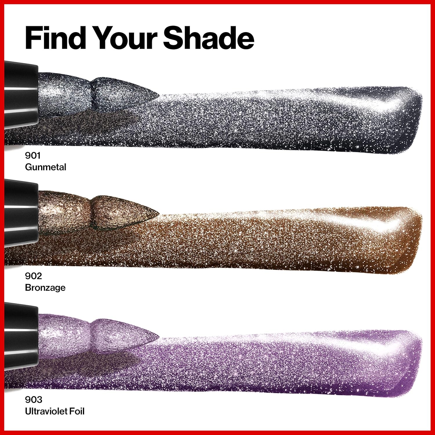 Revlon So Fierce! Chrome Ink Liquid Eyeliner, Longlasting Bold Metallic Pen Liner with Dip Ink Cap for Pearl, Shimmer Blend, 902 Bronzage, 0.03 oz. - Image 8