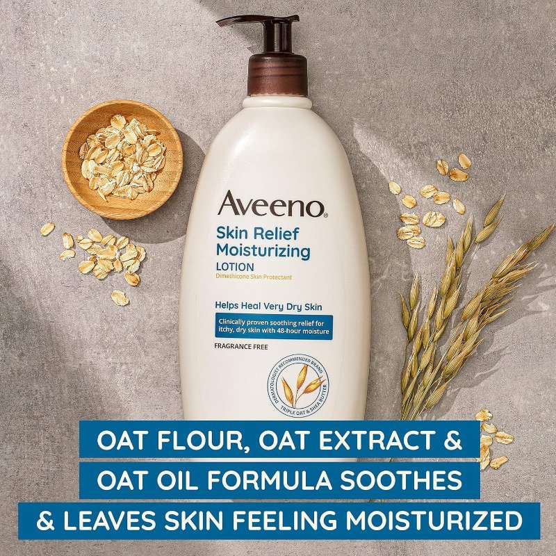 Aveeno Skin Relief Fragrance-Free Moisturizing Body Wash with Oat to Soothe Itchy, Dry Skin, Gentle & Unscented Daily Cream Body Cleanser, Soap-Free & Dye-Free for Sensitive Skin, 18 fl. Oz - Image 2