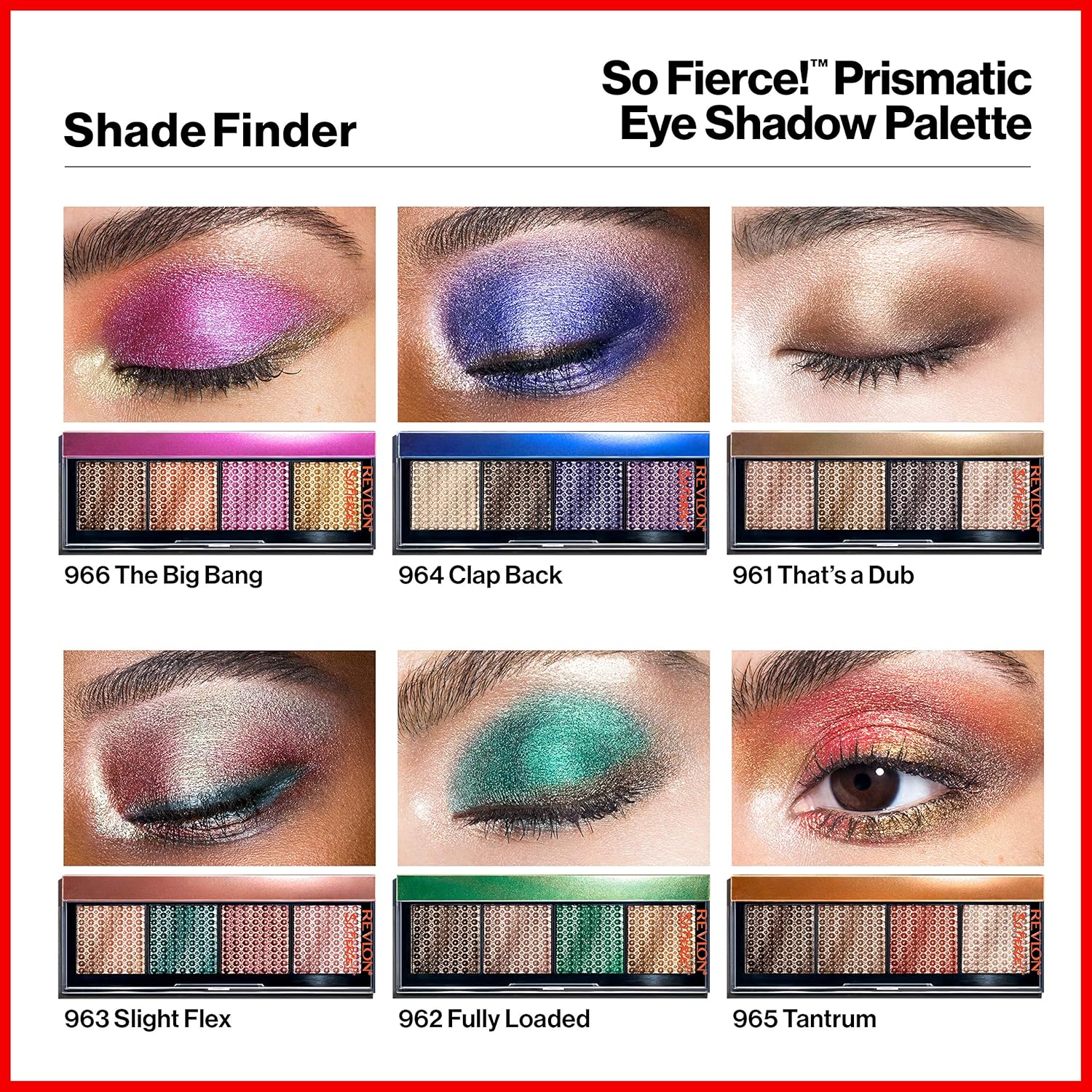 Revlon So Fierce Prismatic Eyeshadow Palette, Eye Makeup, Ultra Creamy Pigmented in Blendable Matte & Pearl Finishes, 962 Fully Loaded, 0.21 oz - Image 5