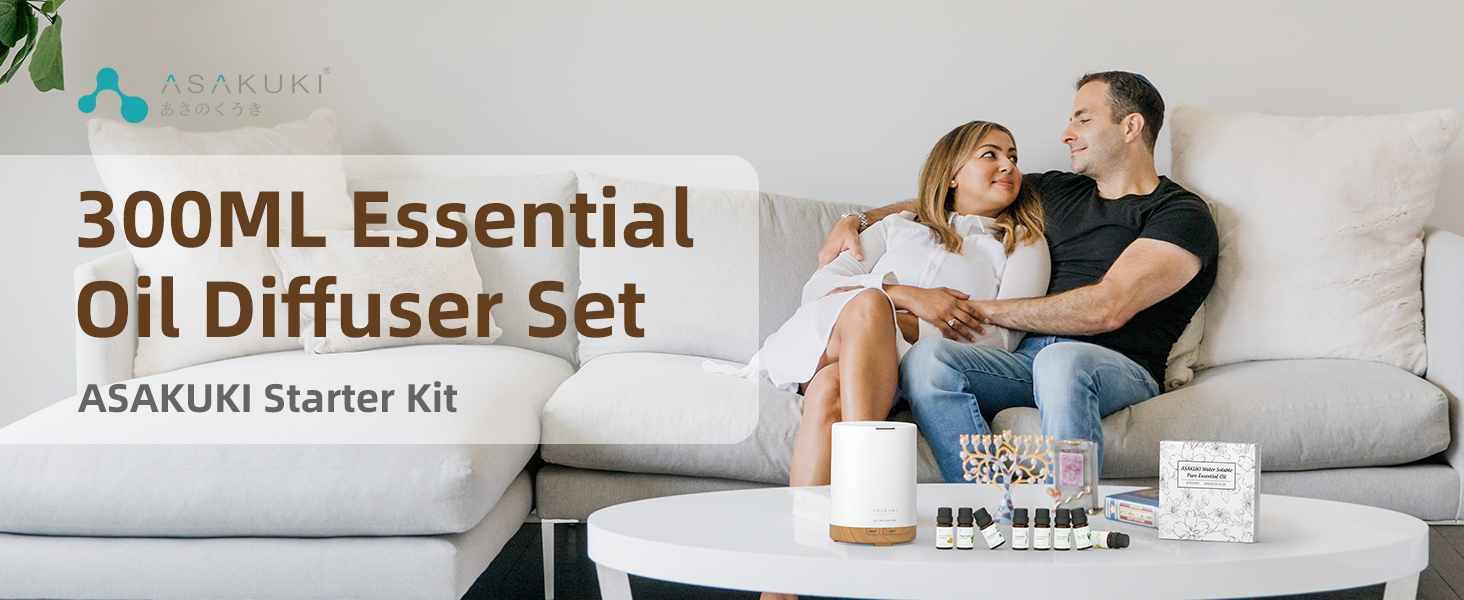 ASAKUKI Essential Oil Diffuser with Oils