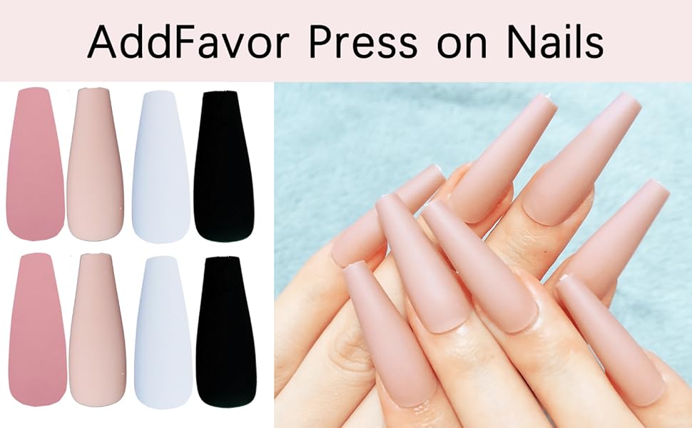 Matte press on nails long