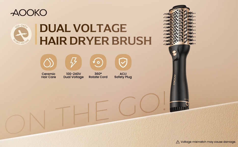 Dual Voltage Hair Dryer Brush
