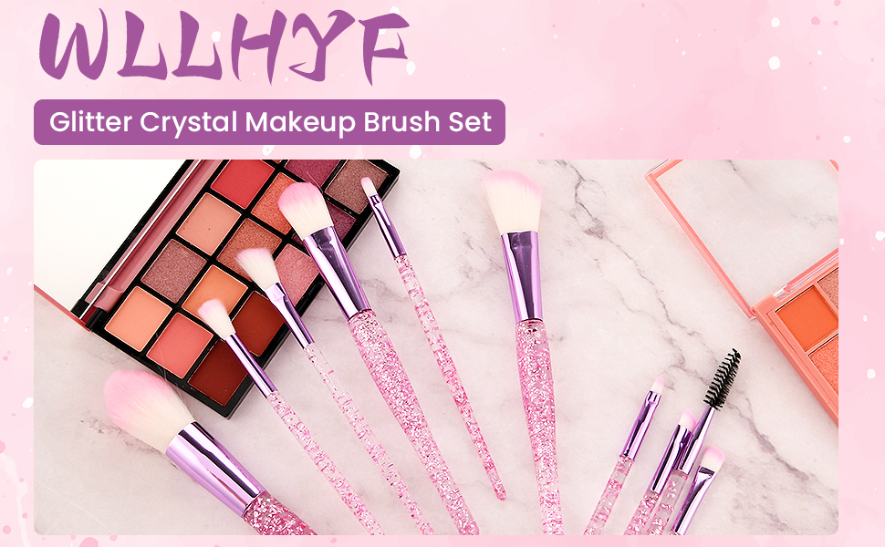 WLLHYF Glitter Crystal Makeup Brush Set