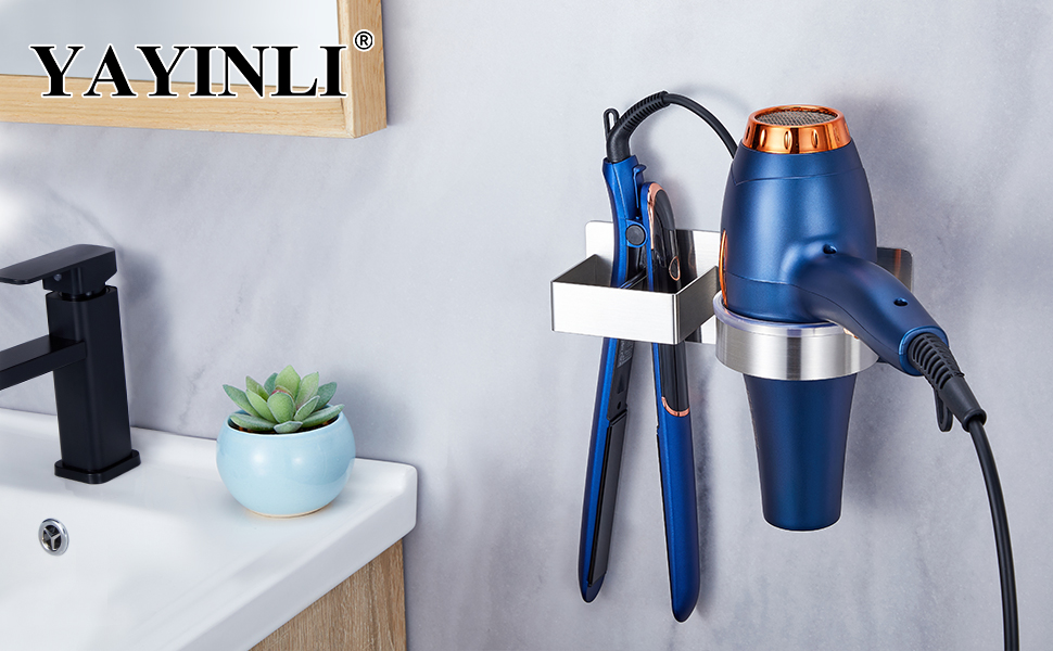 yayinli hair dryer holder wall mount blow dryer holder hair tool storage organizer