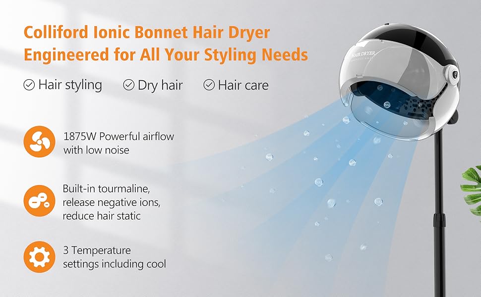 Ionic Hooded Hair Dryer