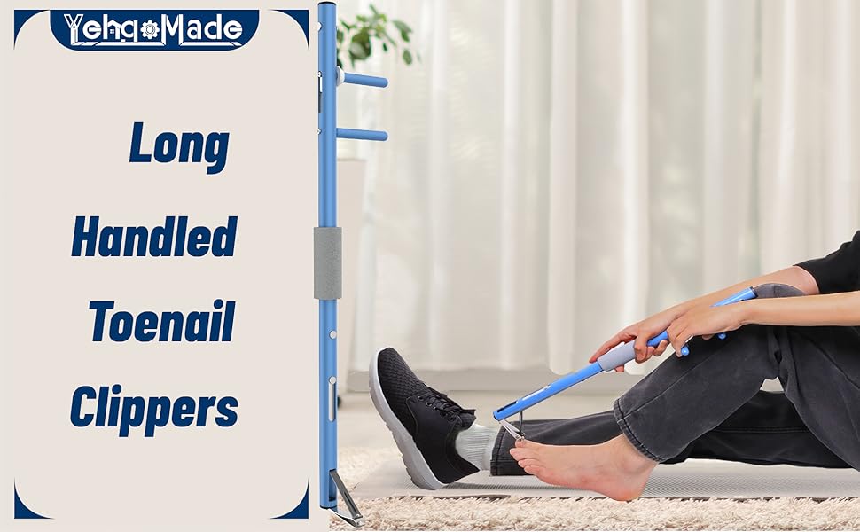 Man using long handled nail clippers