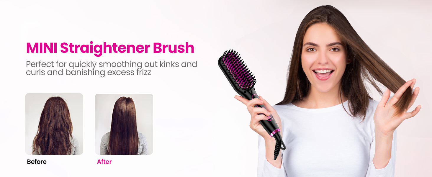 mini straightener brush