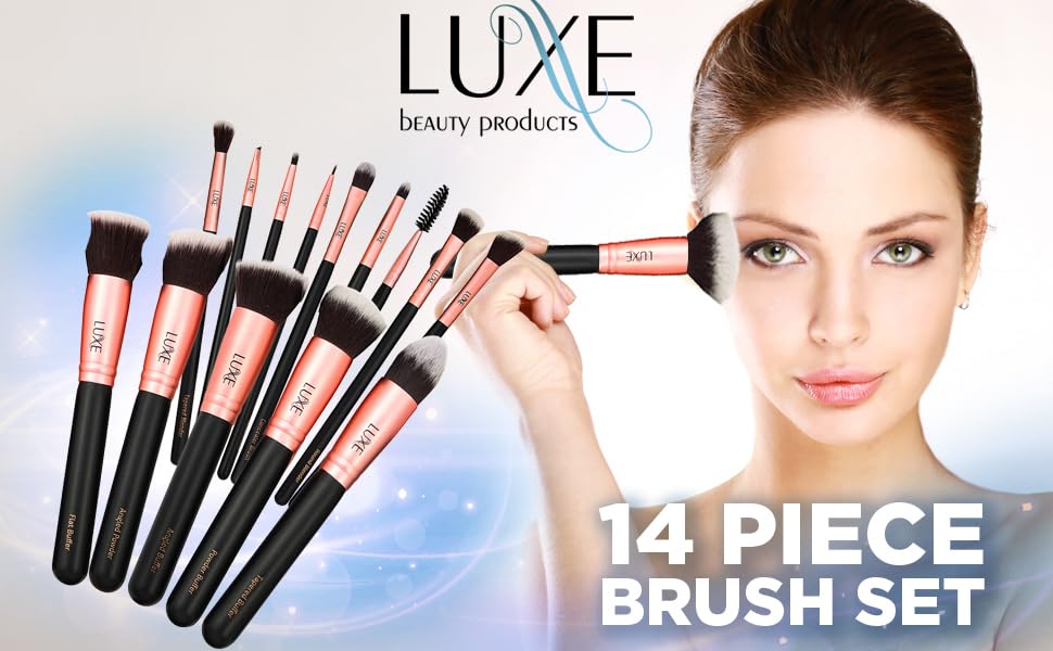 Luxe 14 Piece Brush Set with Solution