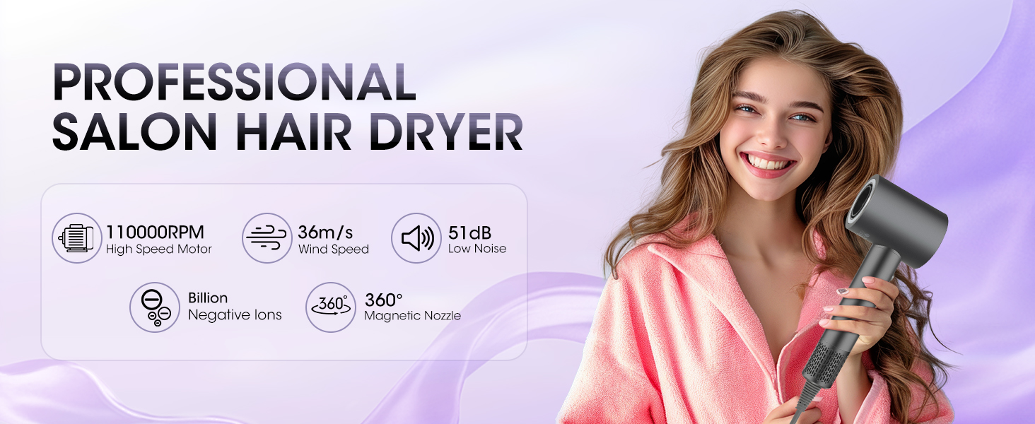High-Speed Ionic Low Noise Blow Dryer