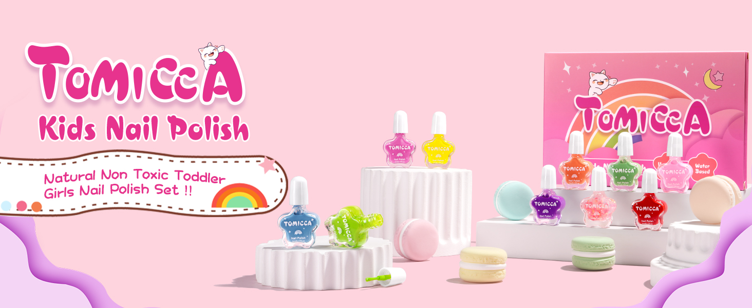 TOMICCA Kids Nail Polish Quick Dry Non-Toxic Nail Polish