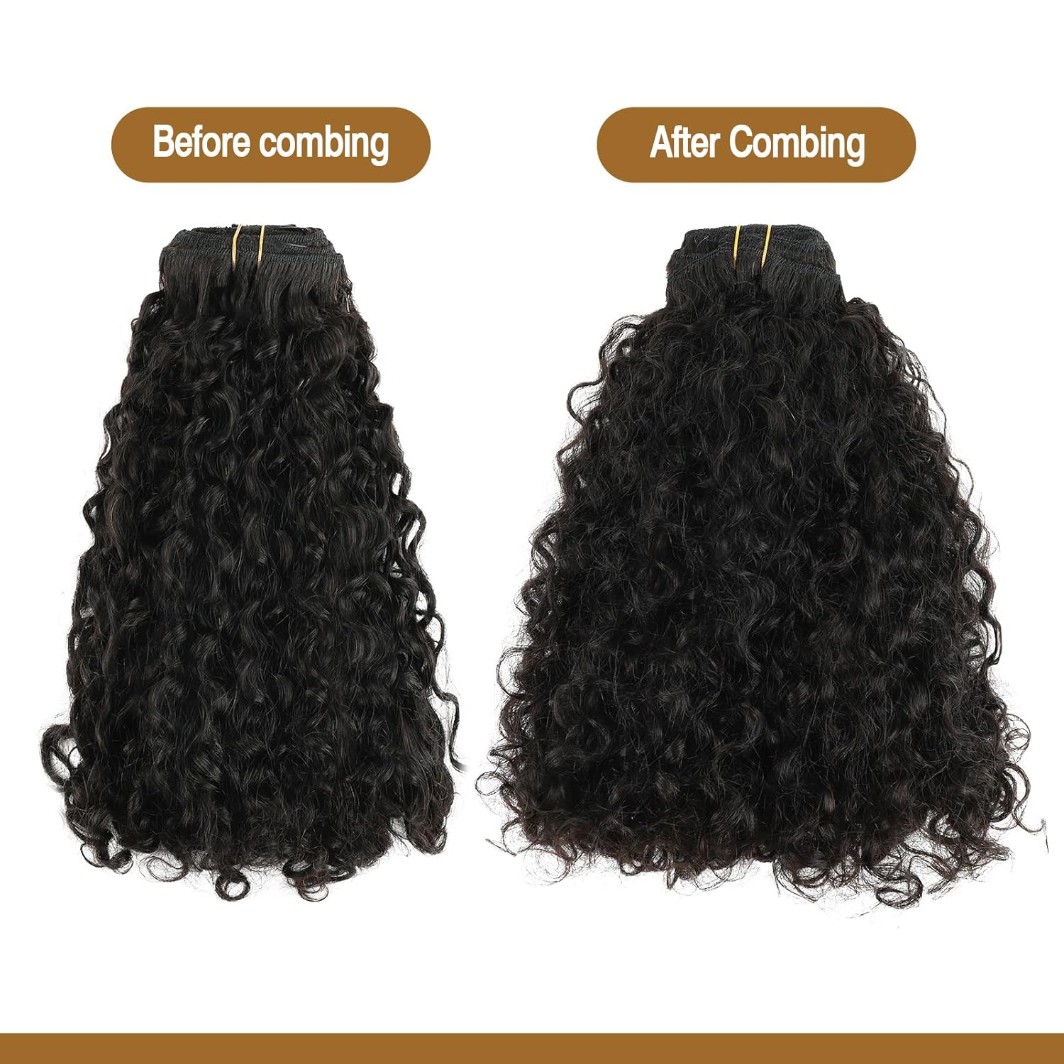 ABH AMAZINGBEAUTY HAIR Curly Clip in Hair Extensions Black Women Spiral Curl Human Hair Clip in Extensions Double Weft Curly Hair Extensions Natural Black Virgin Hair 7Pcs 120G 22 Inch - Image 6